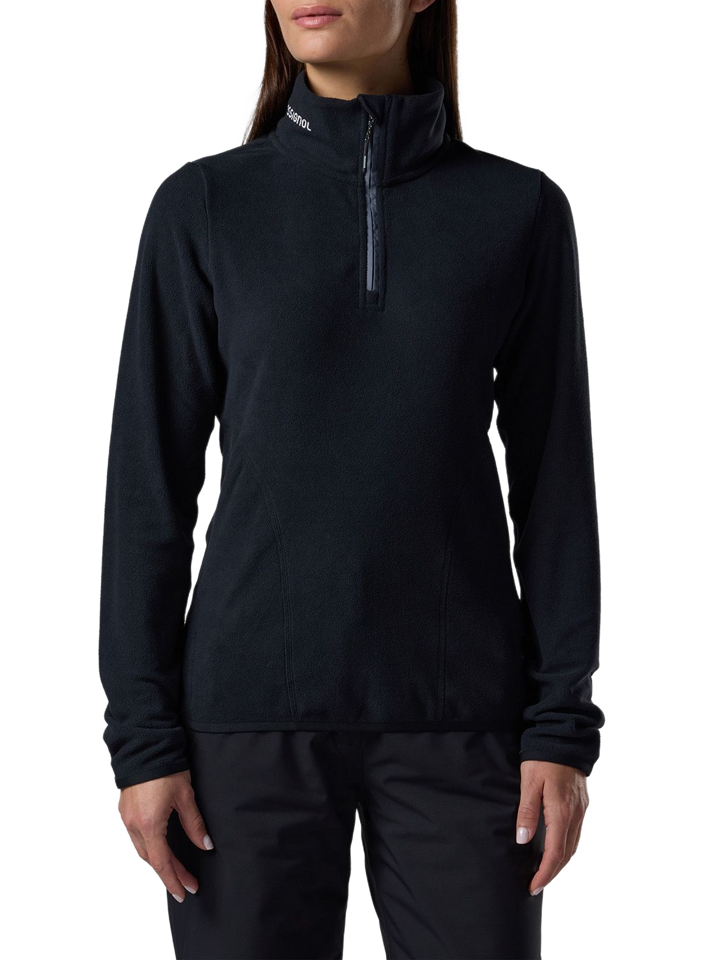 W Quarte fleece pullover with a zip-up stand collar ROSSIGNOL Black