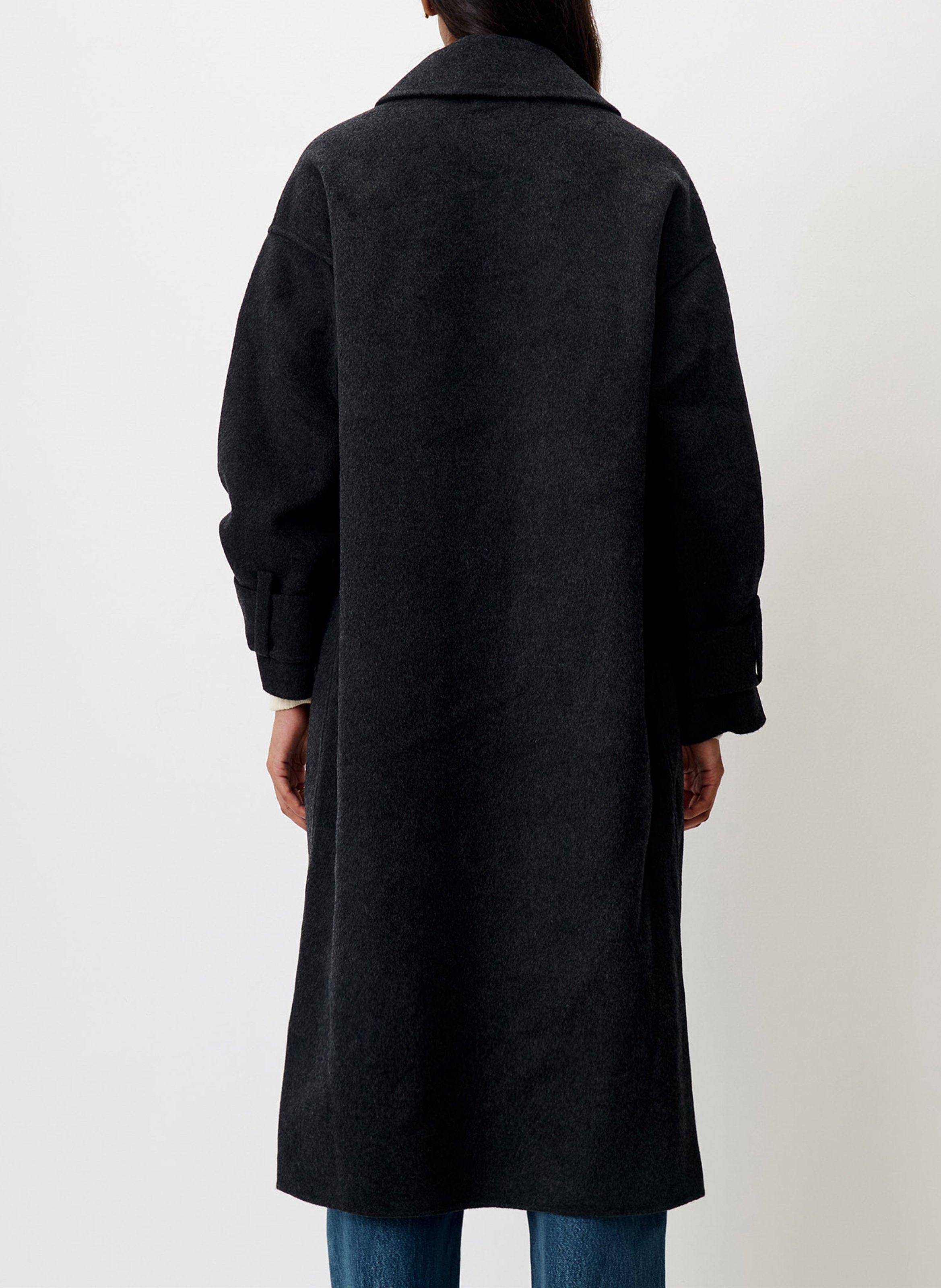 Manteau long ceinturé en laine mélangée oslo coat SESSUN Gris