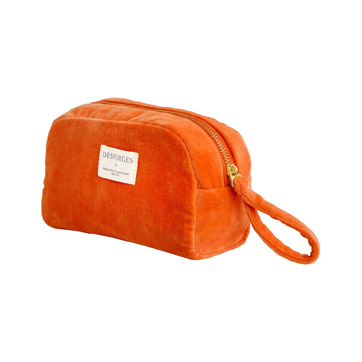Trousse en velours, romy DESFORGES Orange
