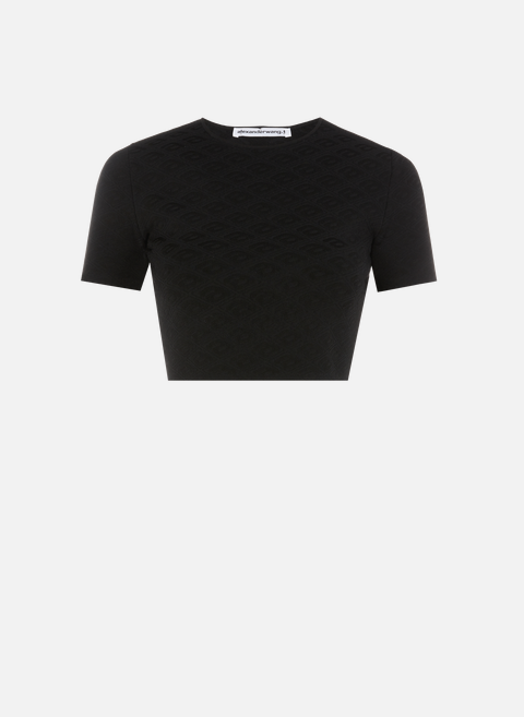 Short jacquard t-shirt BlackALEXANDER WANG 