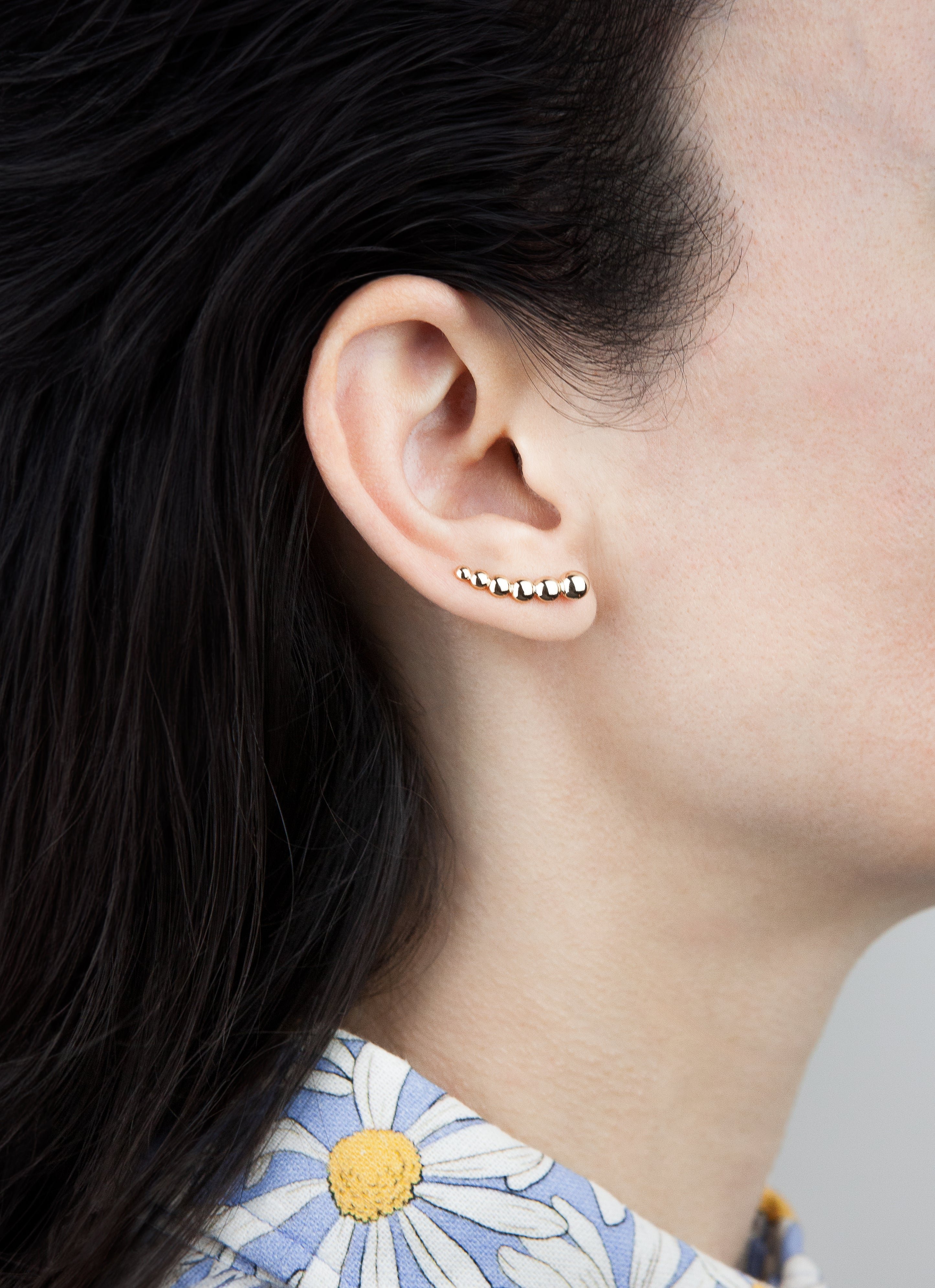 Contour d’oreille droit moon plaqué or Doré