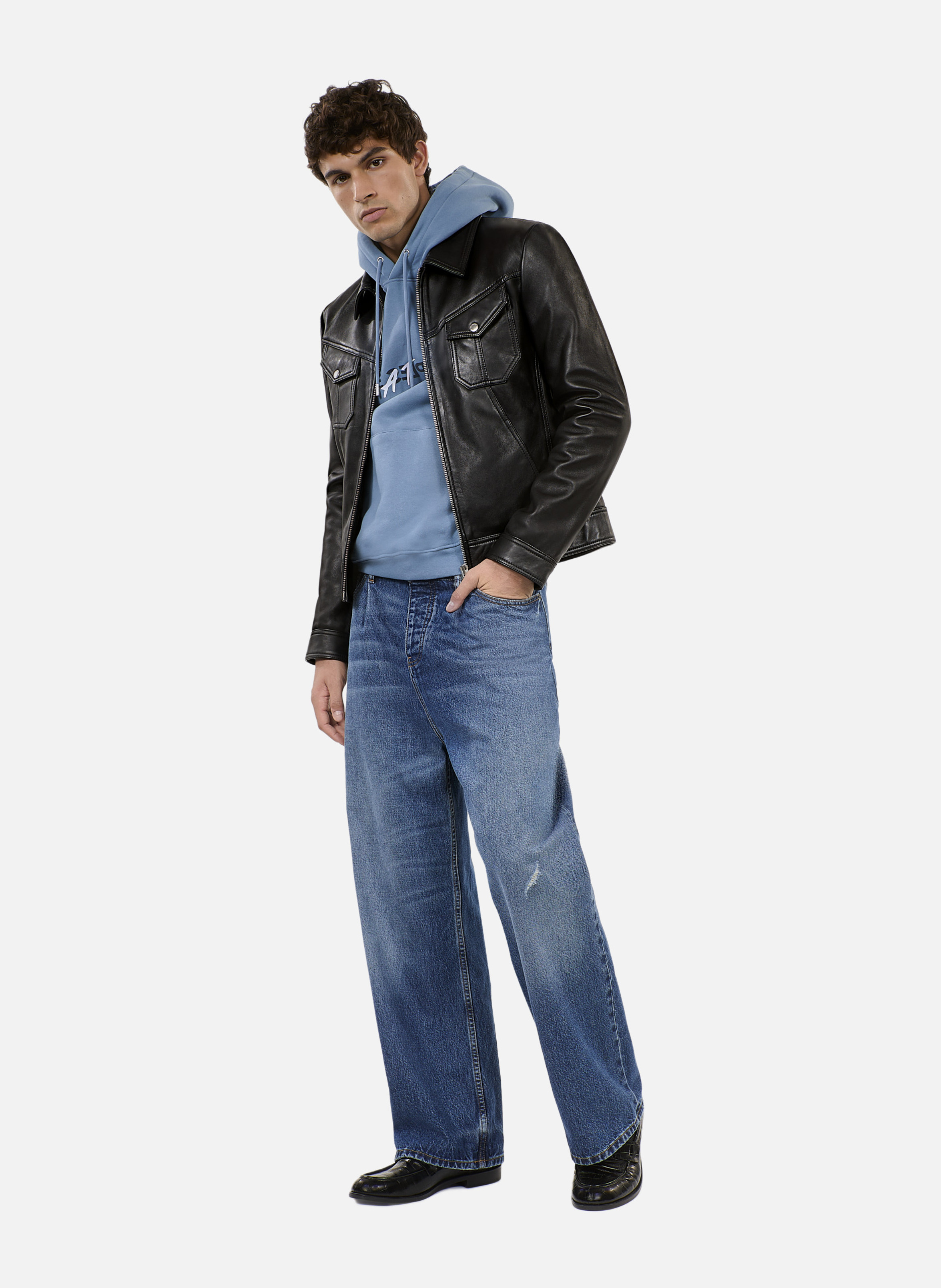 Blouson en cuir THE KOOPLES Noir
