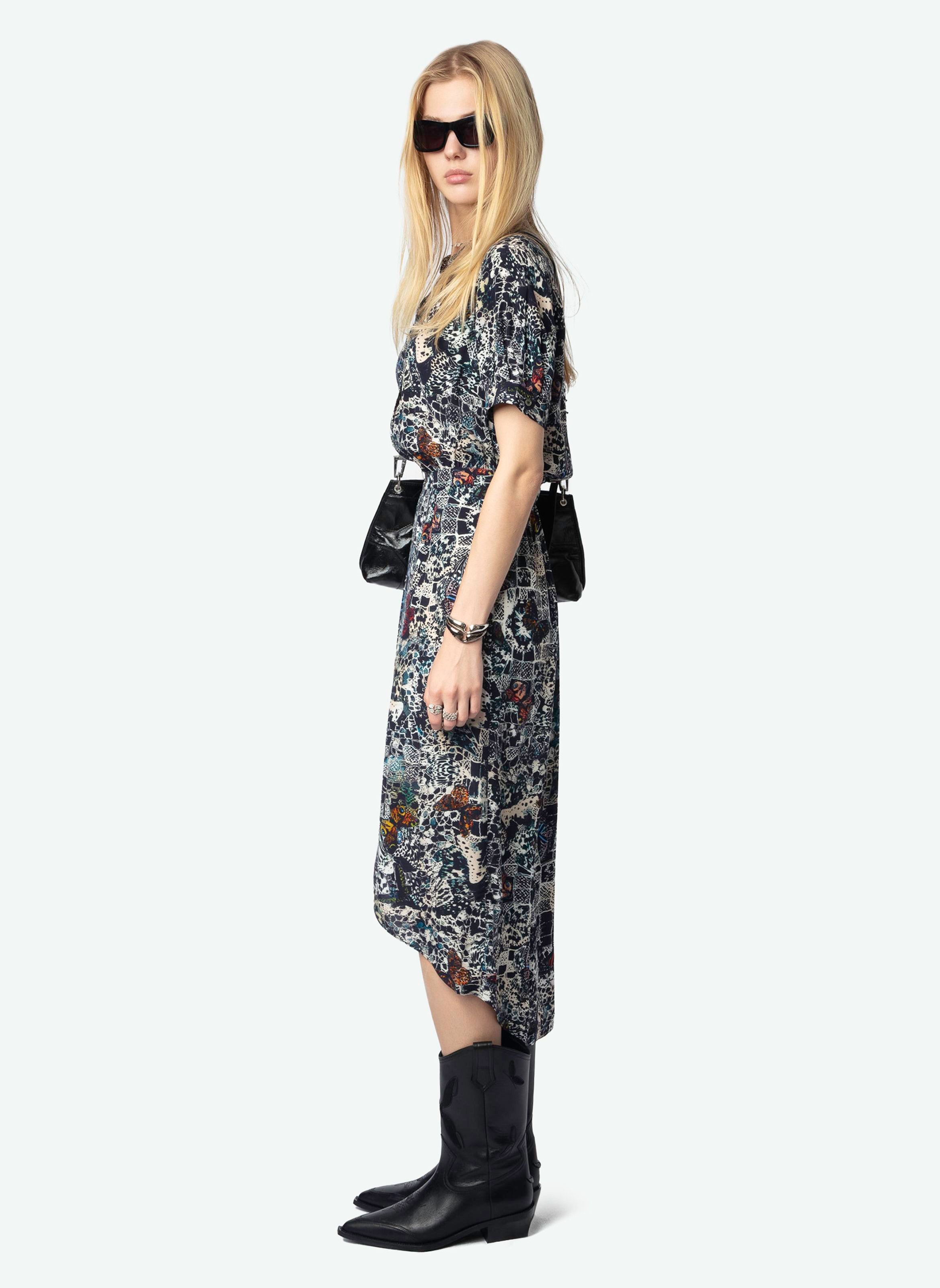 Robe midi imprimée à manches courtes rimaz ZADIG&VOLTAIRE Bleu