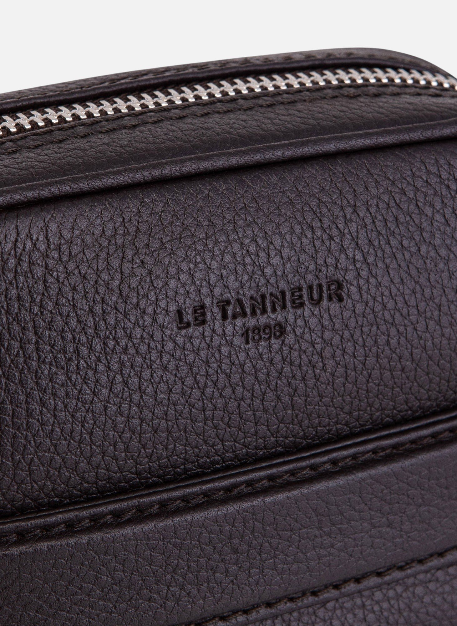 Petite sacoche charles en cuir grainé LE TANNEUR Marron