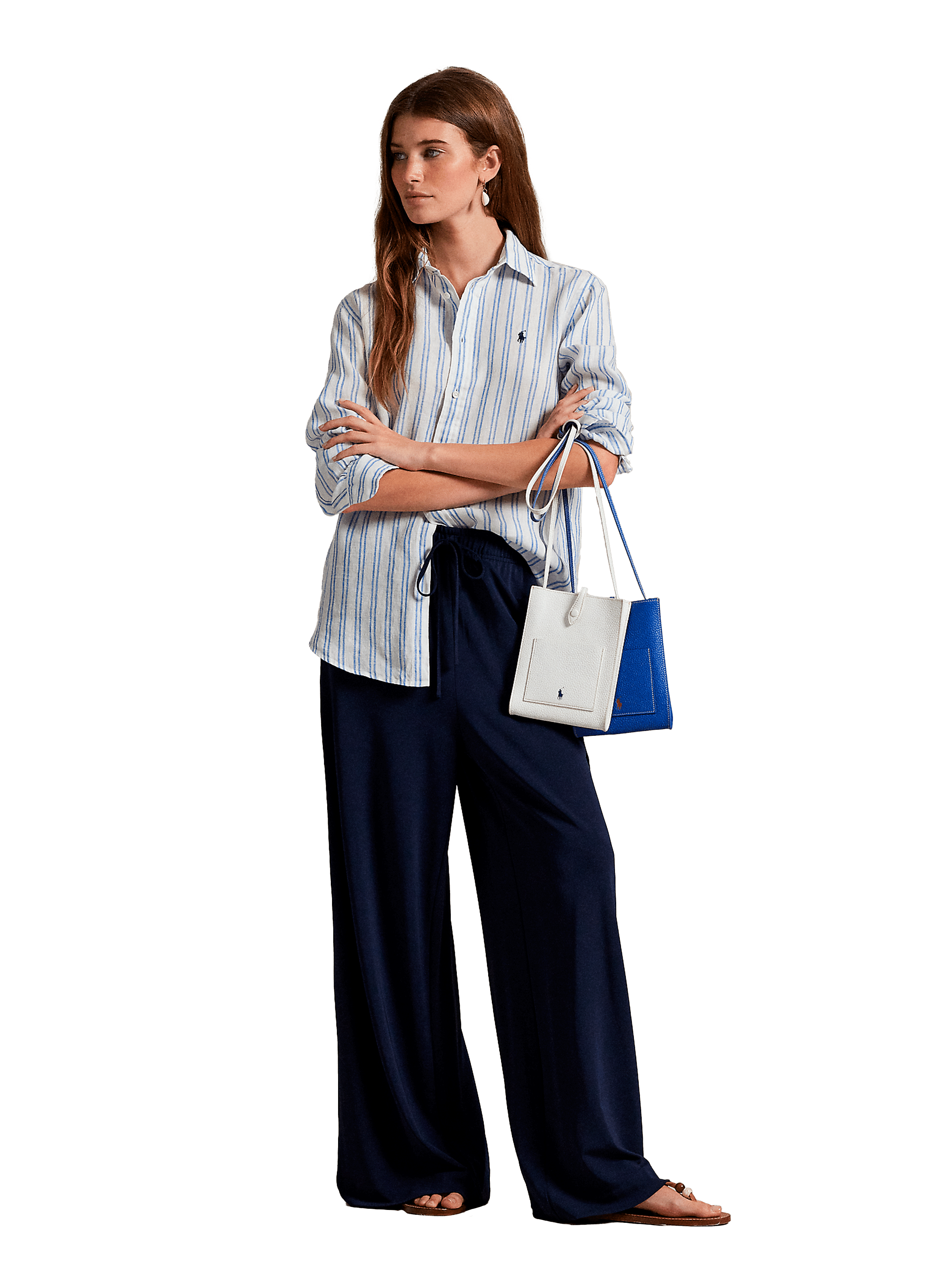 Striped linen shirt POLO RALPH LAUREN Blue