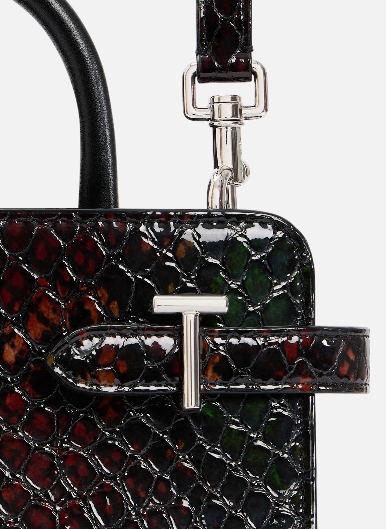 Petit sac à main emilie en cuir effet python LE TANNEUR Noir