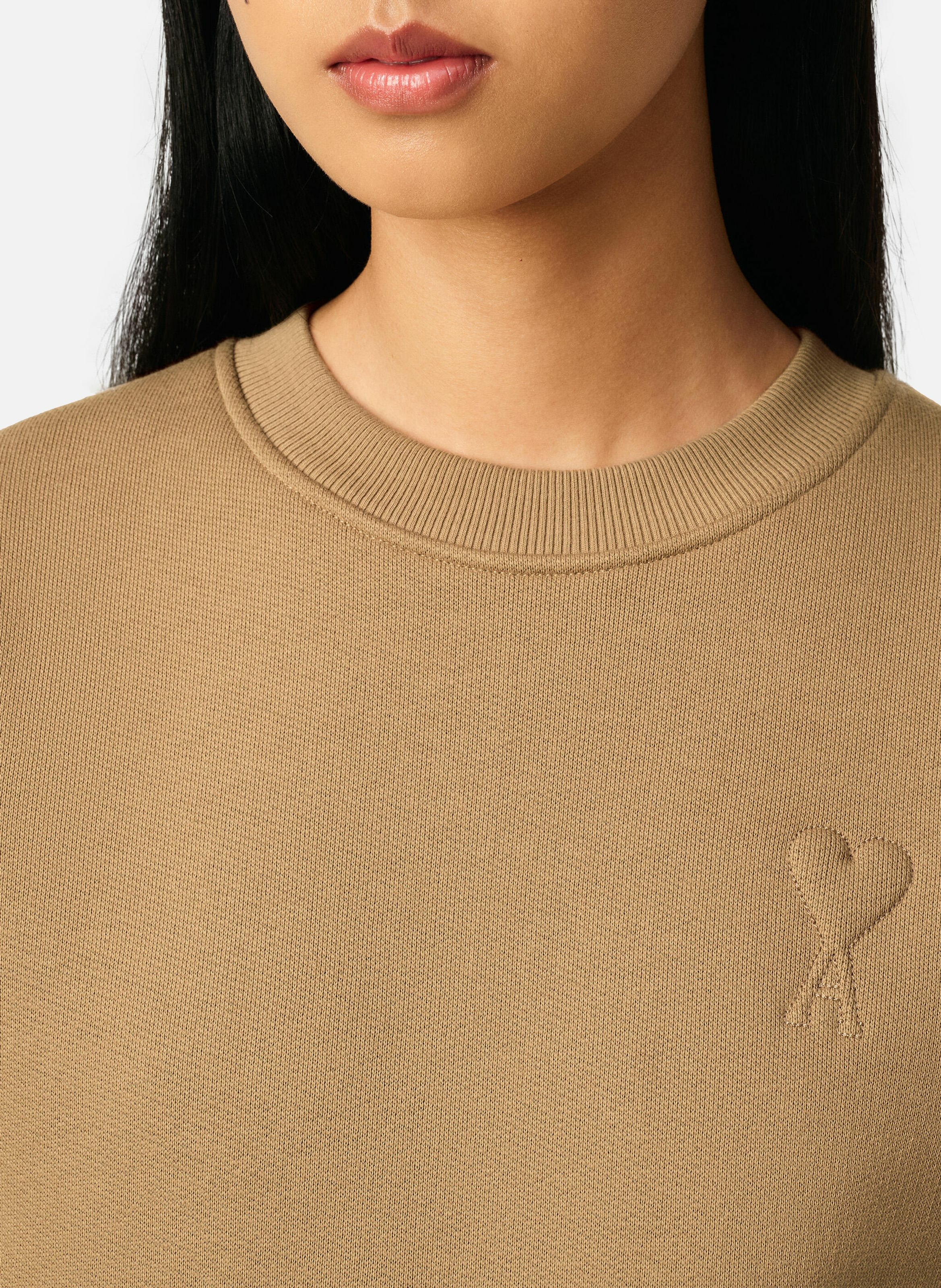 Sweatshirt ami de coeur en coton unisexe AMI PARIS Marron