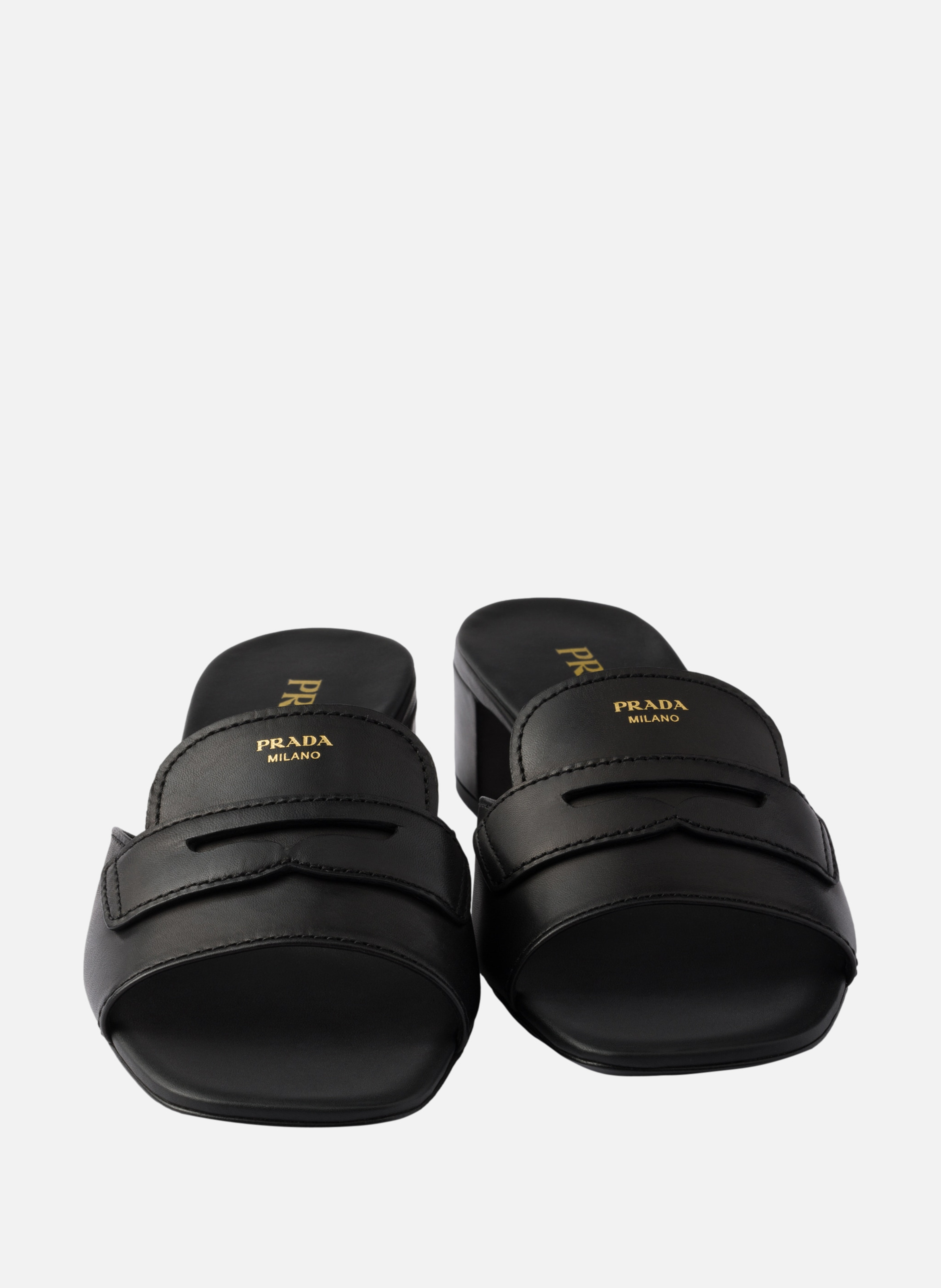 Mules en cuir PRADA Noir