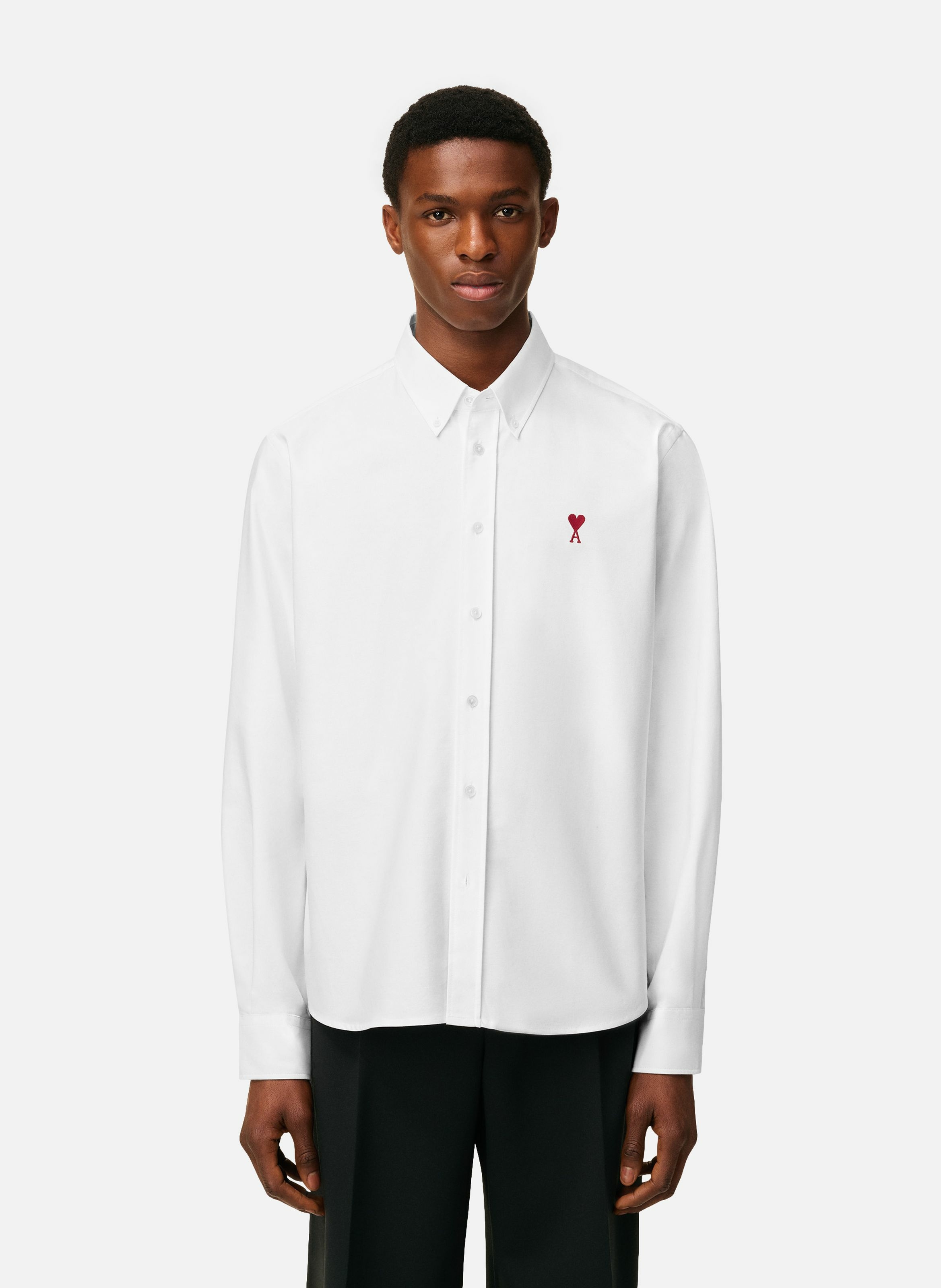 Chemise col boutonné ami de coeur unisexe AMI PARIS Blanc