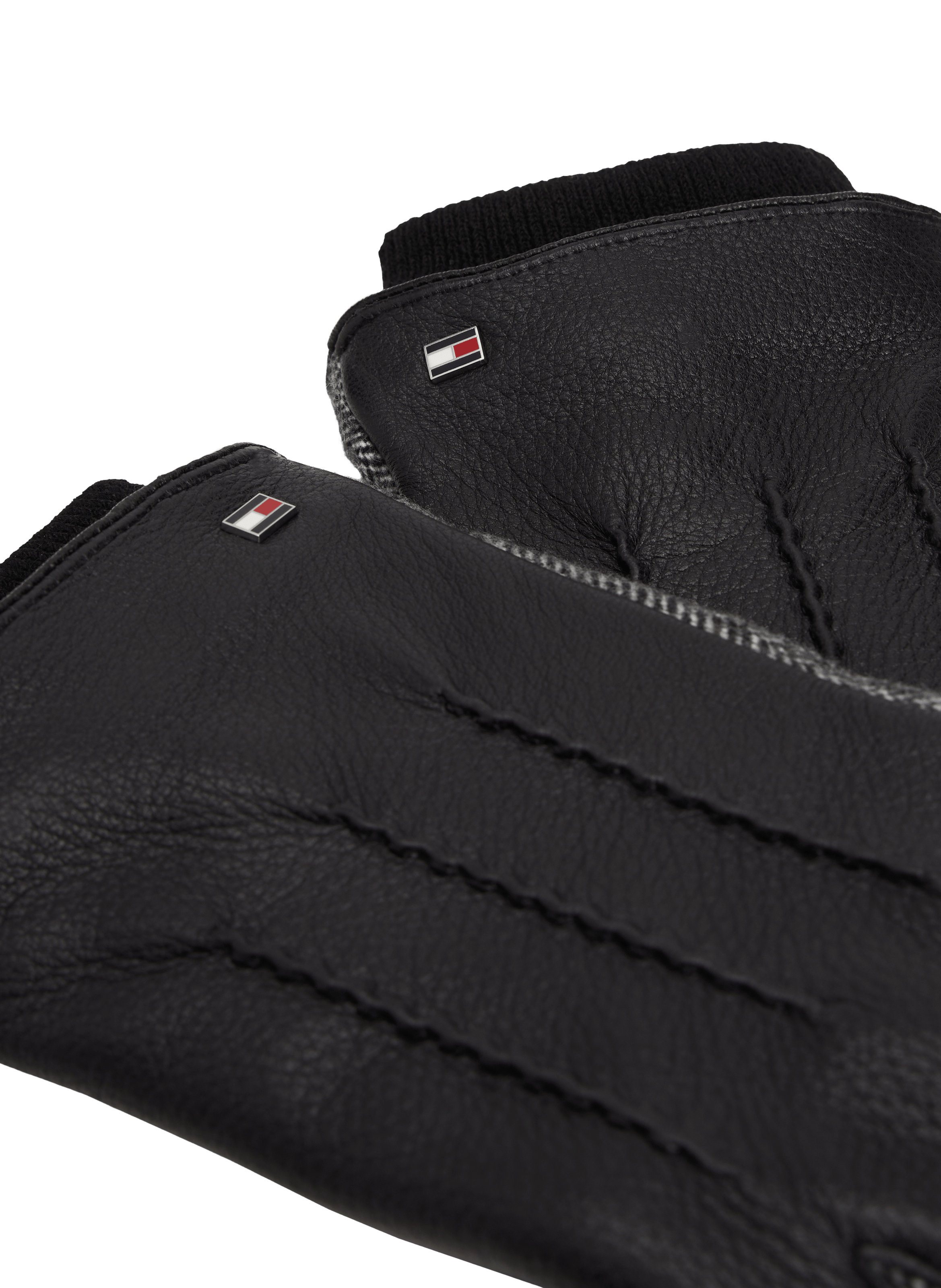 Mixed leather gloves TOMMY HILFIGER Grey