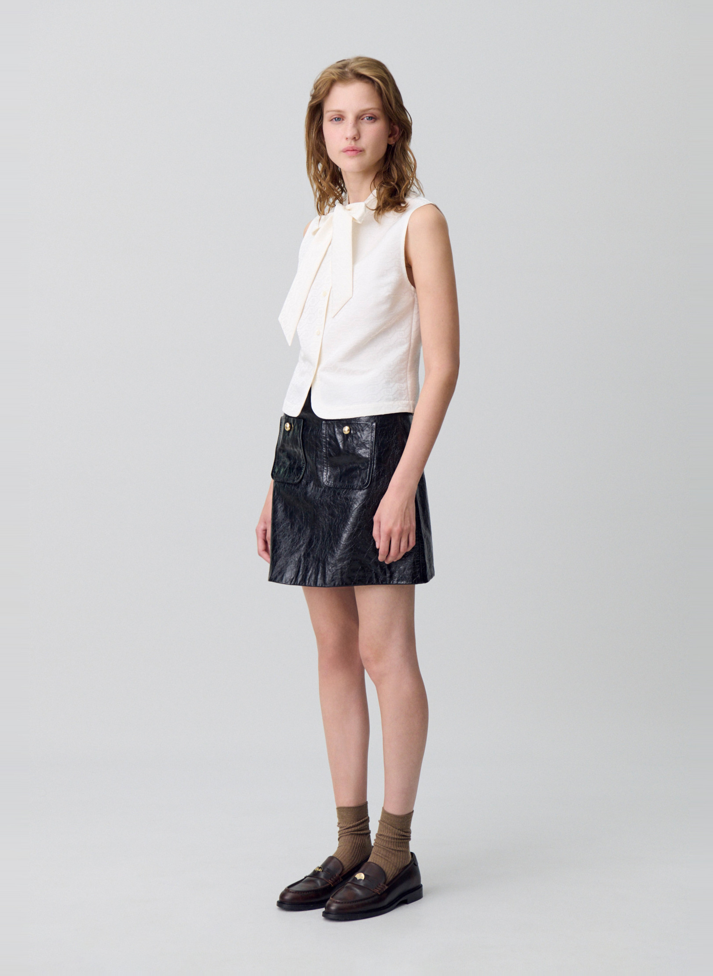 Chemise ajustée col lavallière bertinabis CLAUDIE PIERLOT Beige