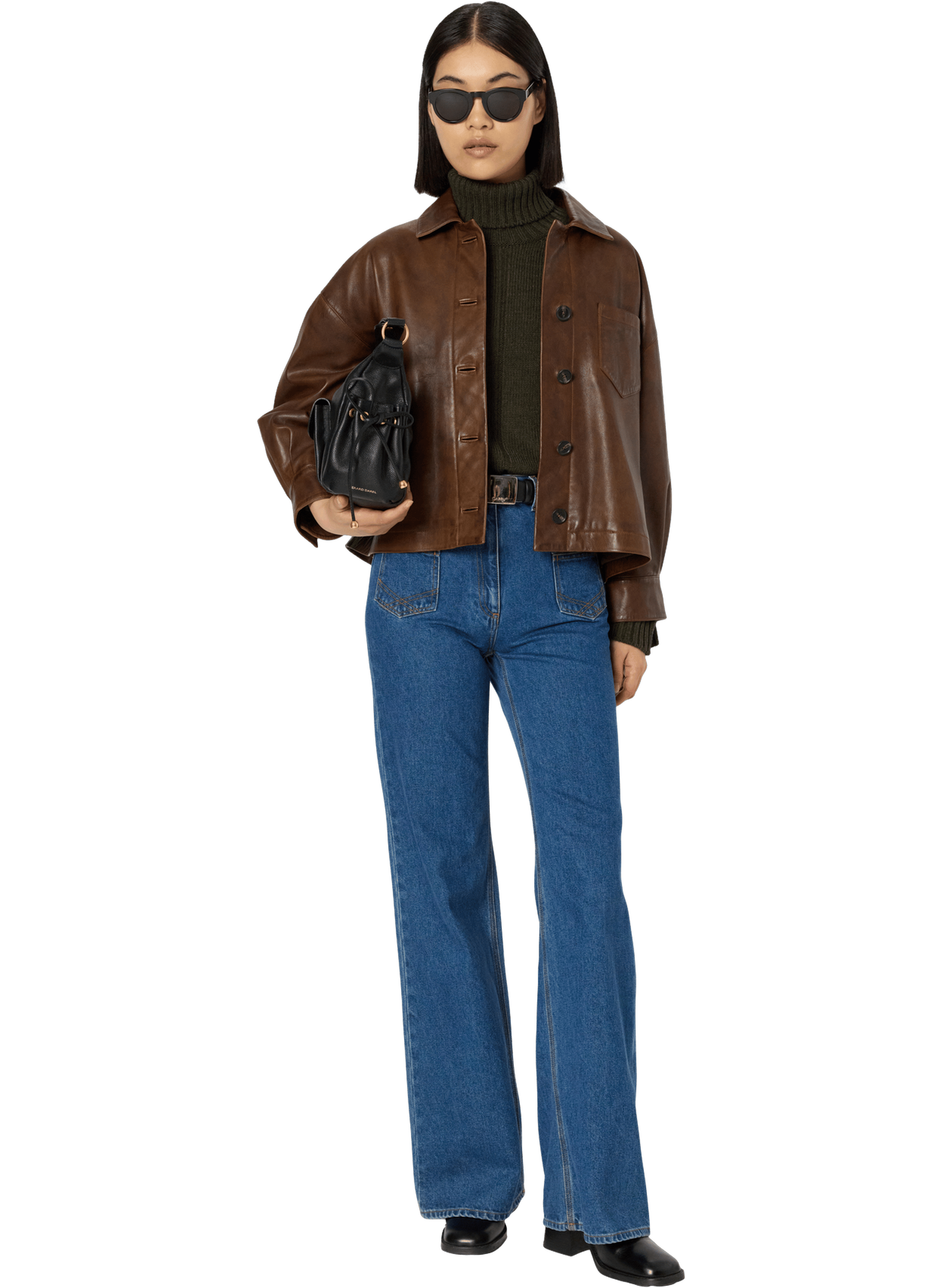 Surchemise en cuir vieilli - nicole Marron