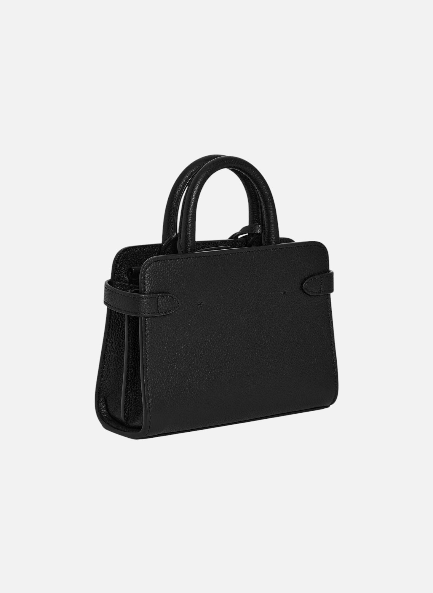Mini sac à main emilie en cuir grainé Noir