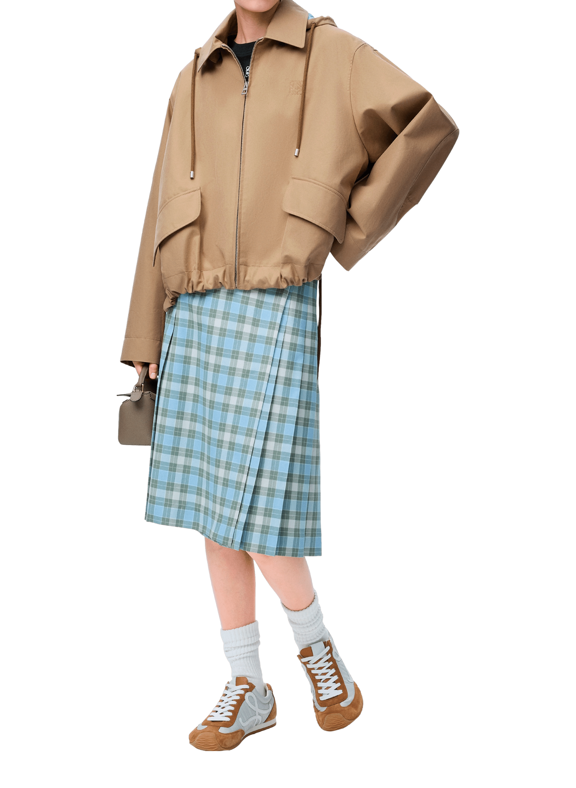 Oversized hooded parka in blended cotton. LOEWE Beige