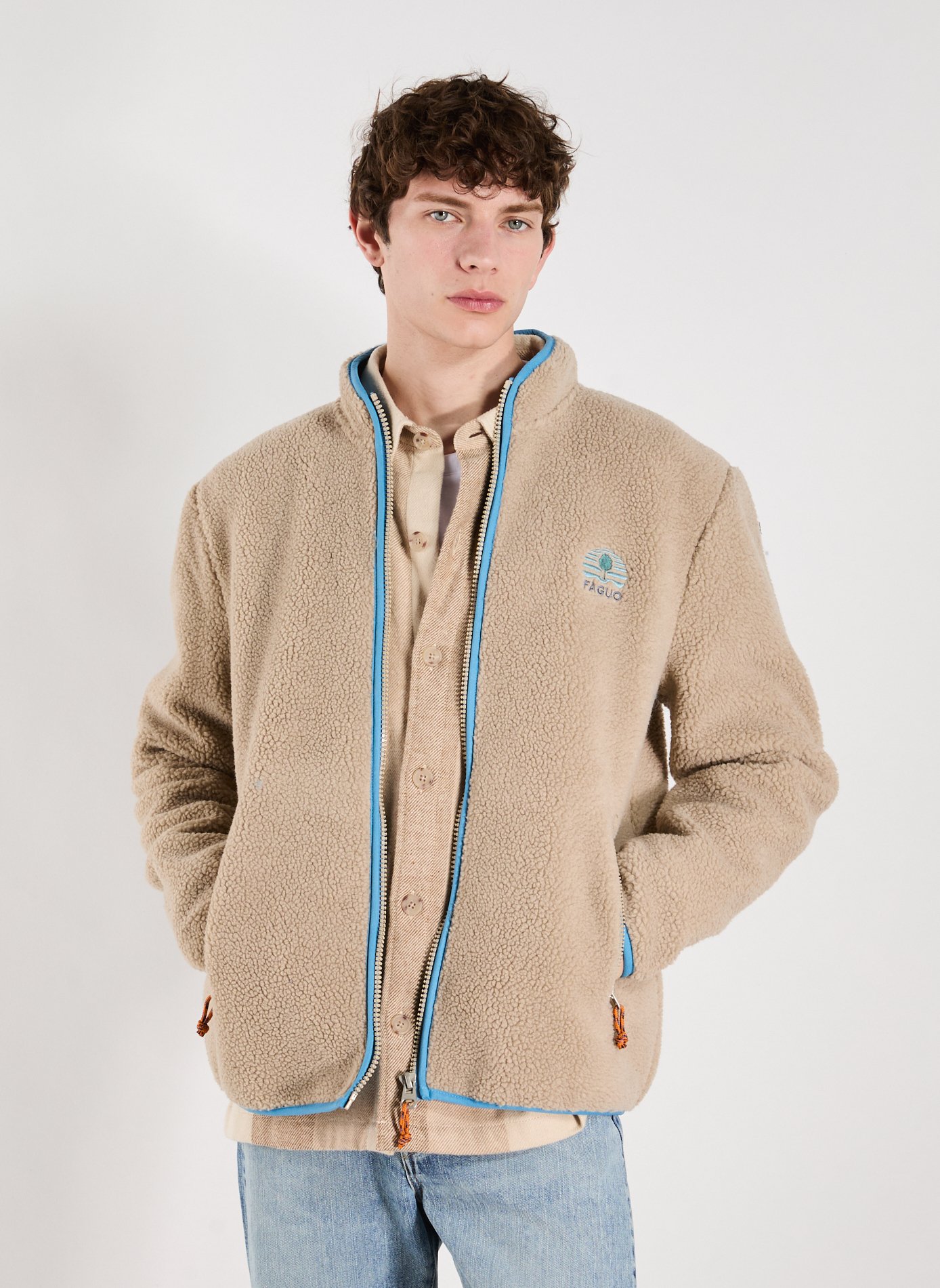 FAGUO Polaire droite Senonche à col montant Beige
