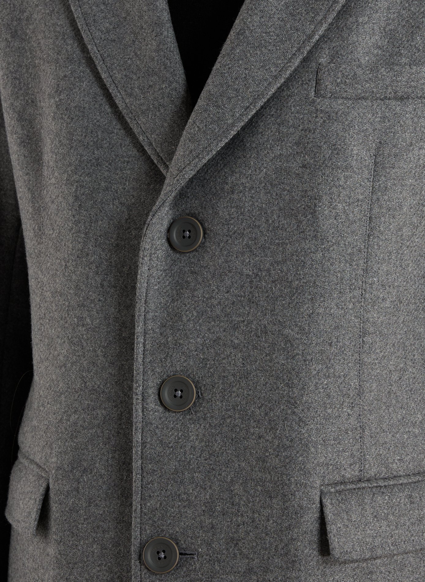 Straight wool-blend coat with classic collar HERNO Grey