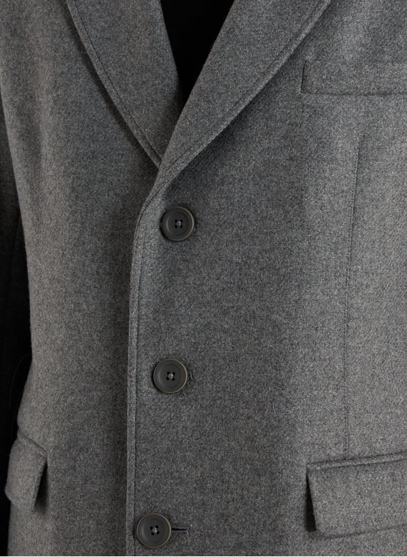 Straight wool-blend coat with classic collar | Grey by HERNO Straight wool-blend coat with classic collar Grey