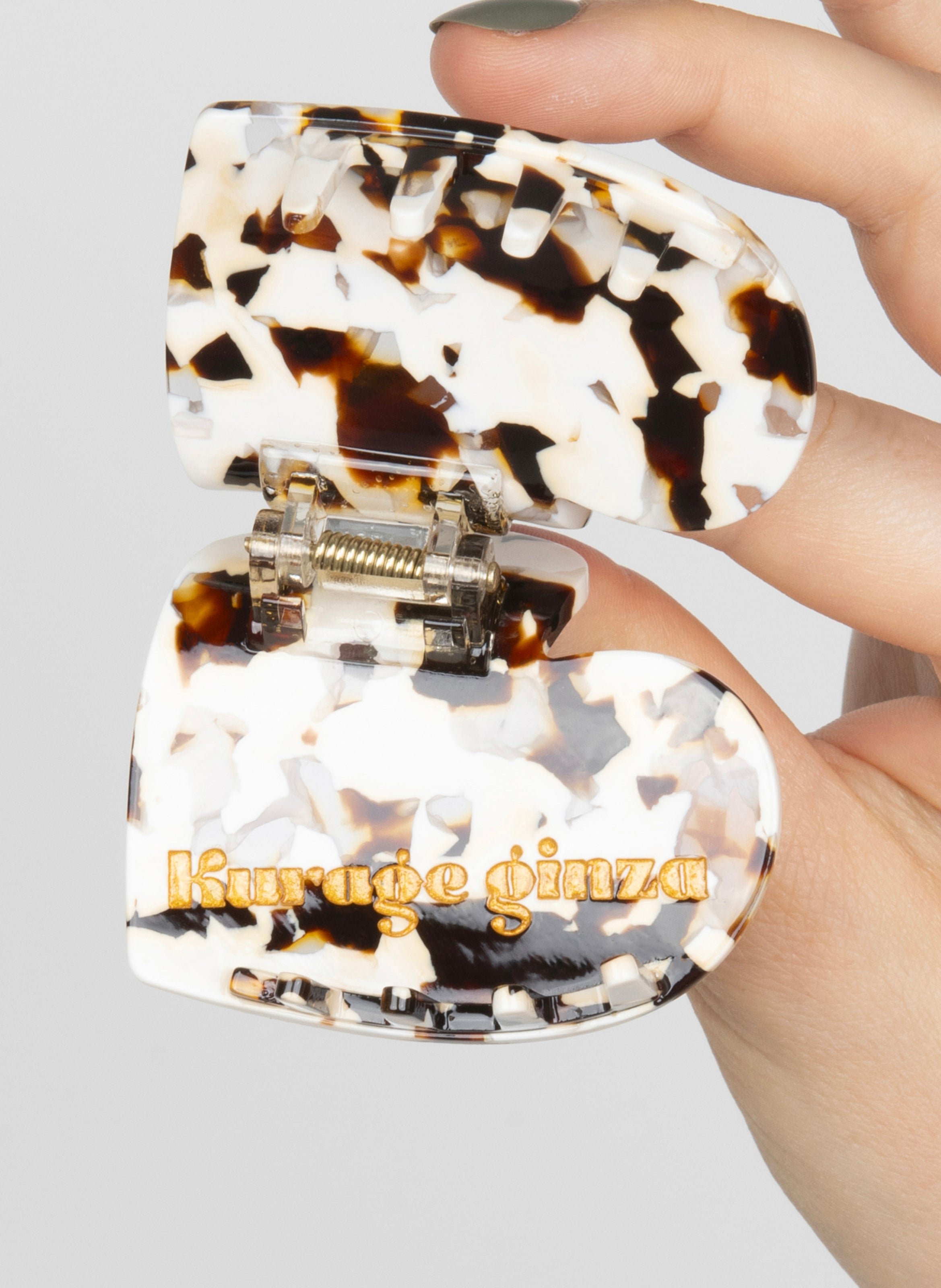 Pince à cheveux lova en acétate de cellulose KURAGE GINZA Marron