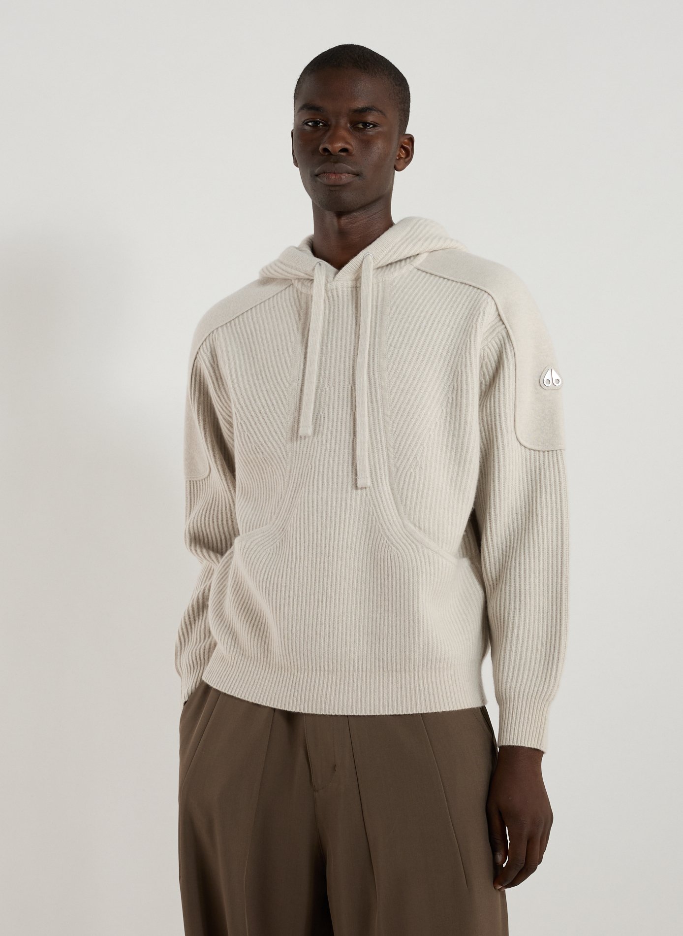 MOOSE KNUCKLES Hoodie en laine Beige
