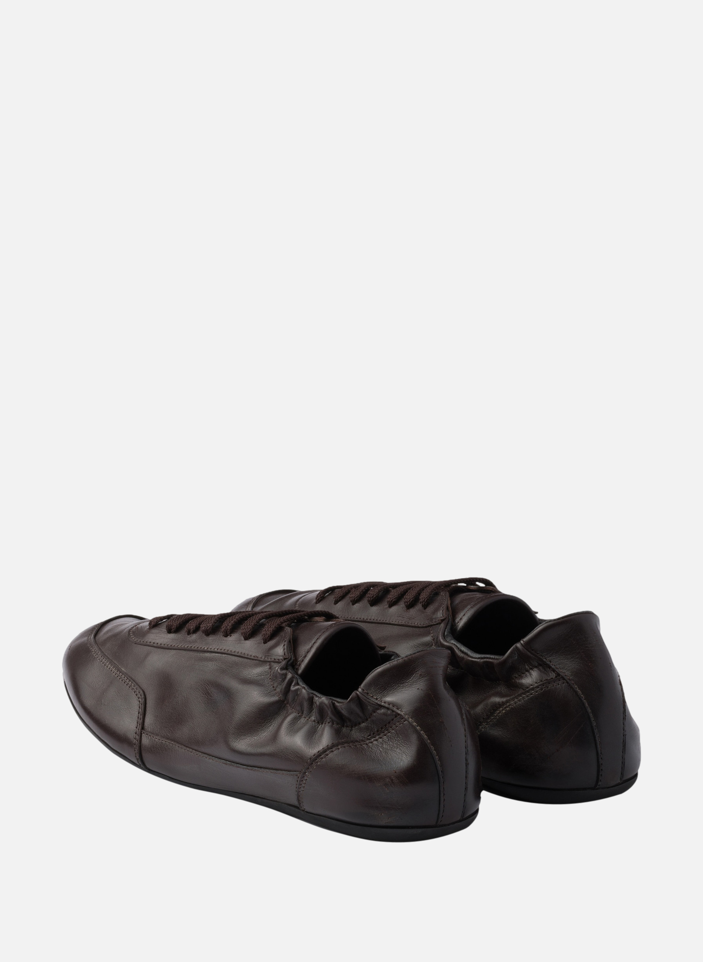 Sneakers collapse en cuir PRADA Marron