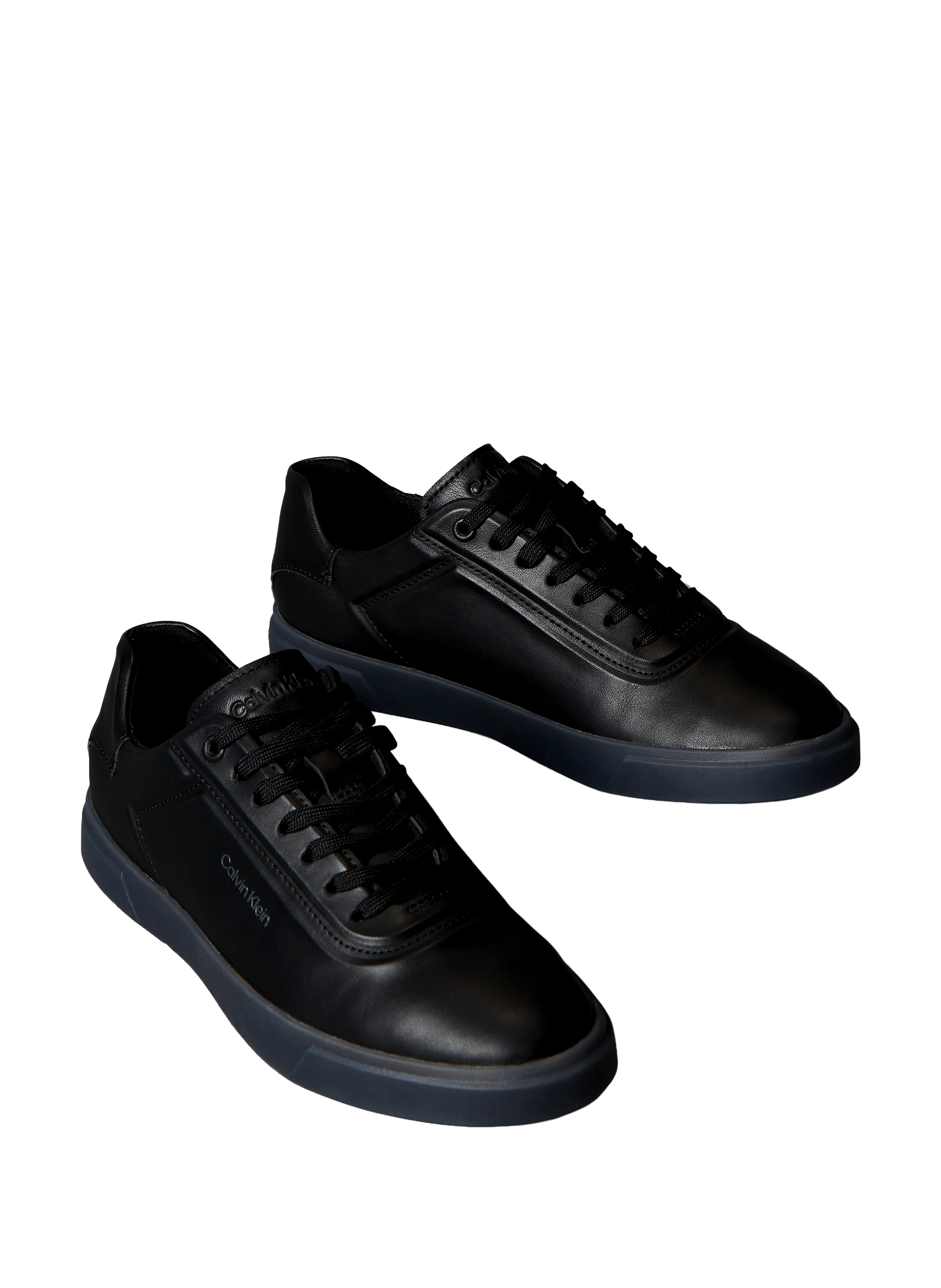 Basket en cuir lisse CALVIN KLEIN Noir