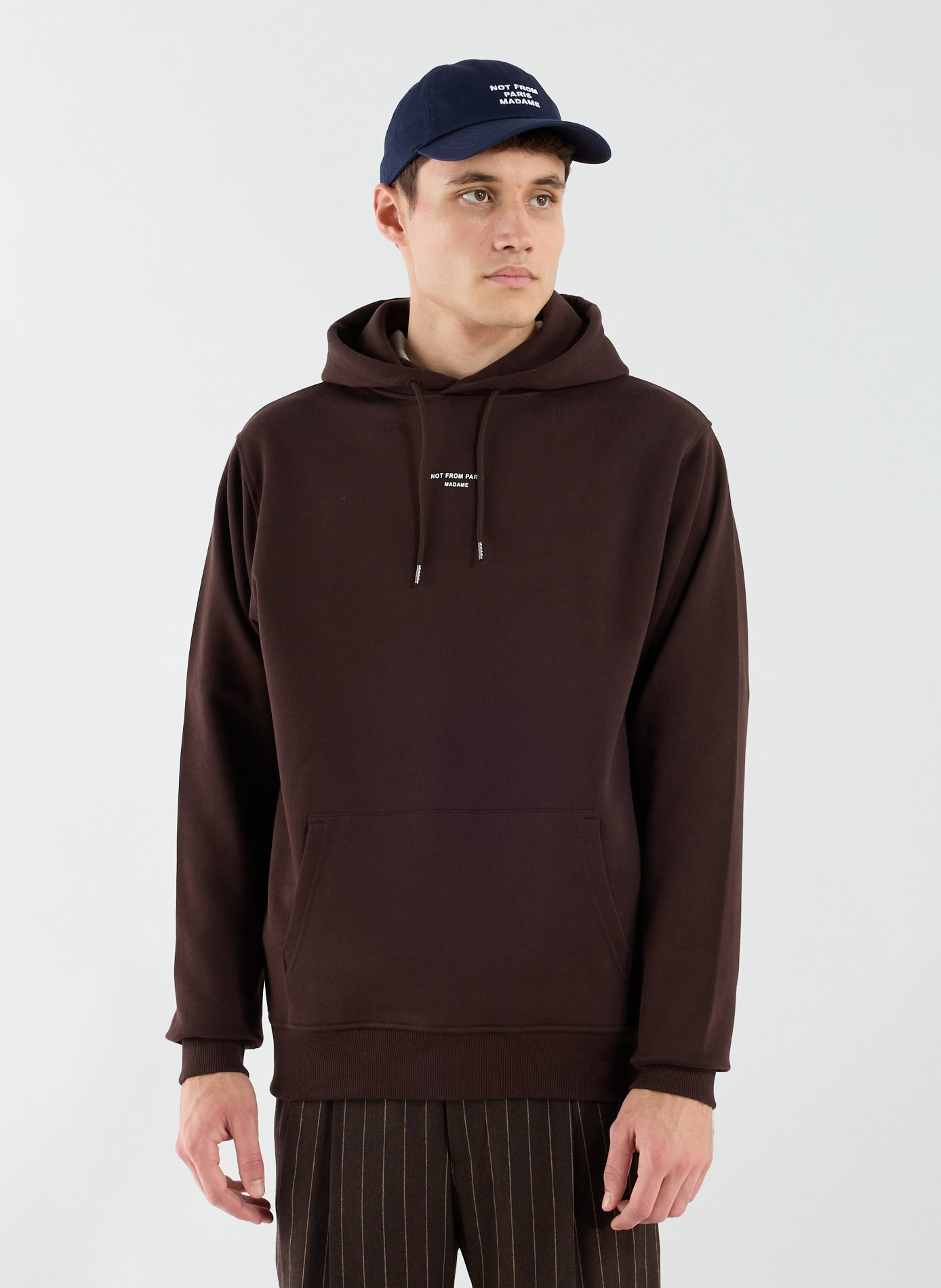 Hoodie à capuche en coton DROLE DE MONSIEUR Marron