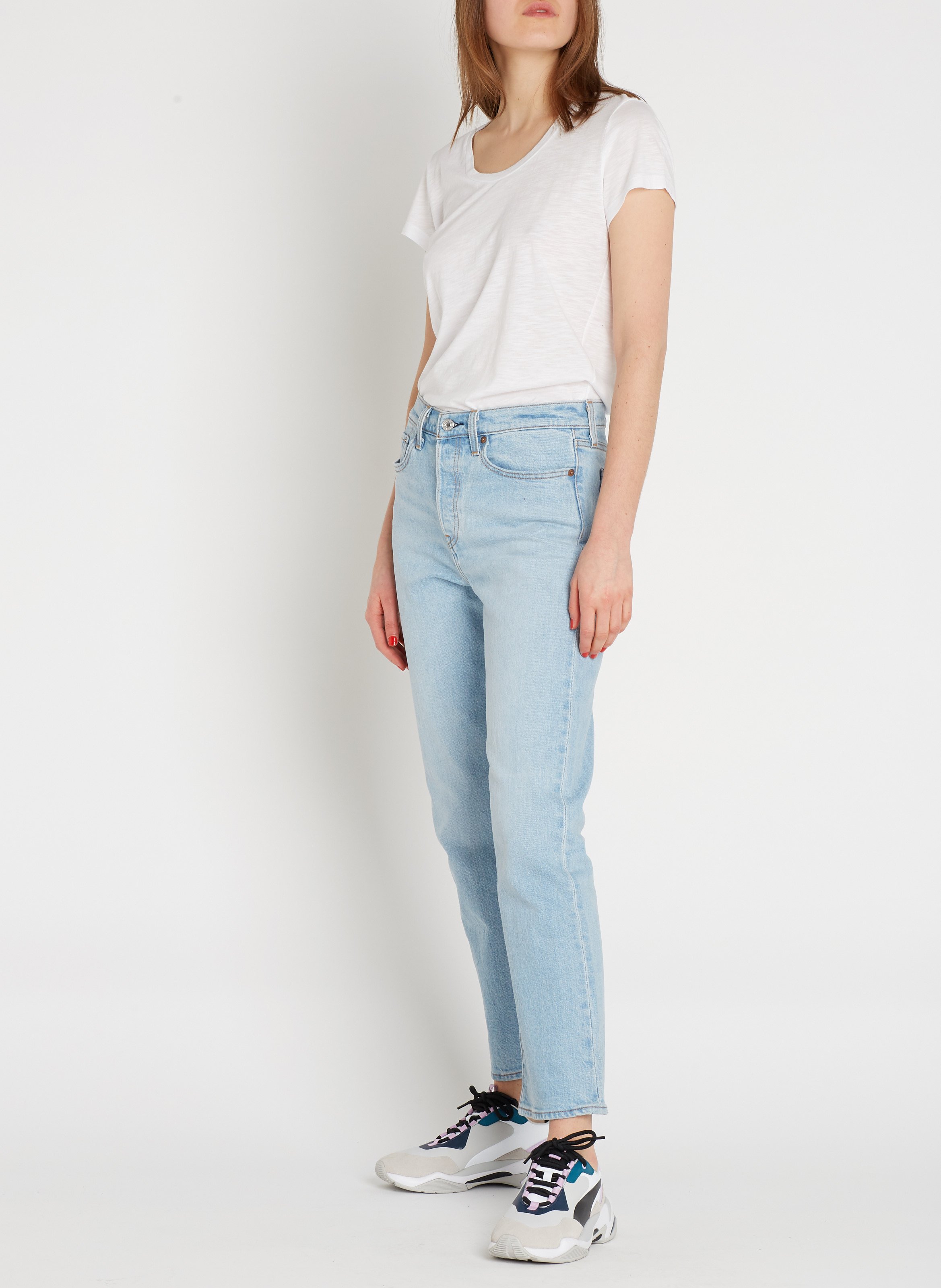 Tee-shirt col rond en coton mélangé jacksonville AMERICAN VINTAGE Blanc