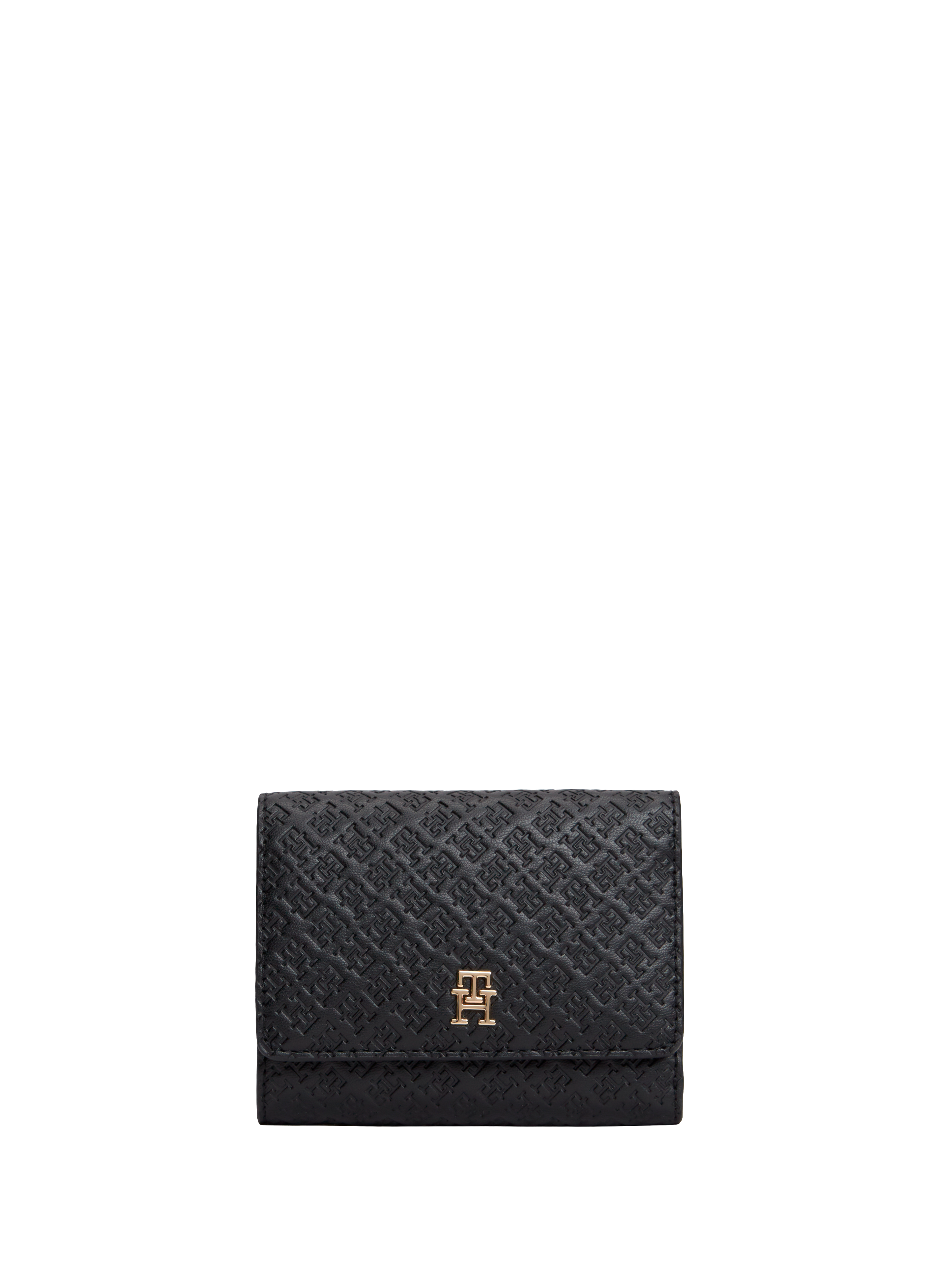 Three-fold monogram wallet TOMMY HILFIGER Black