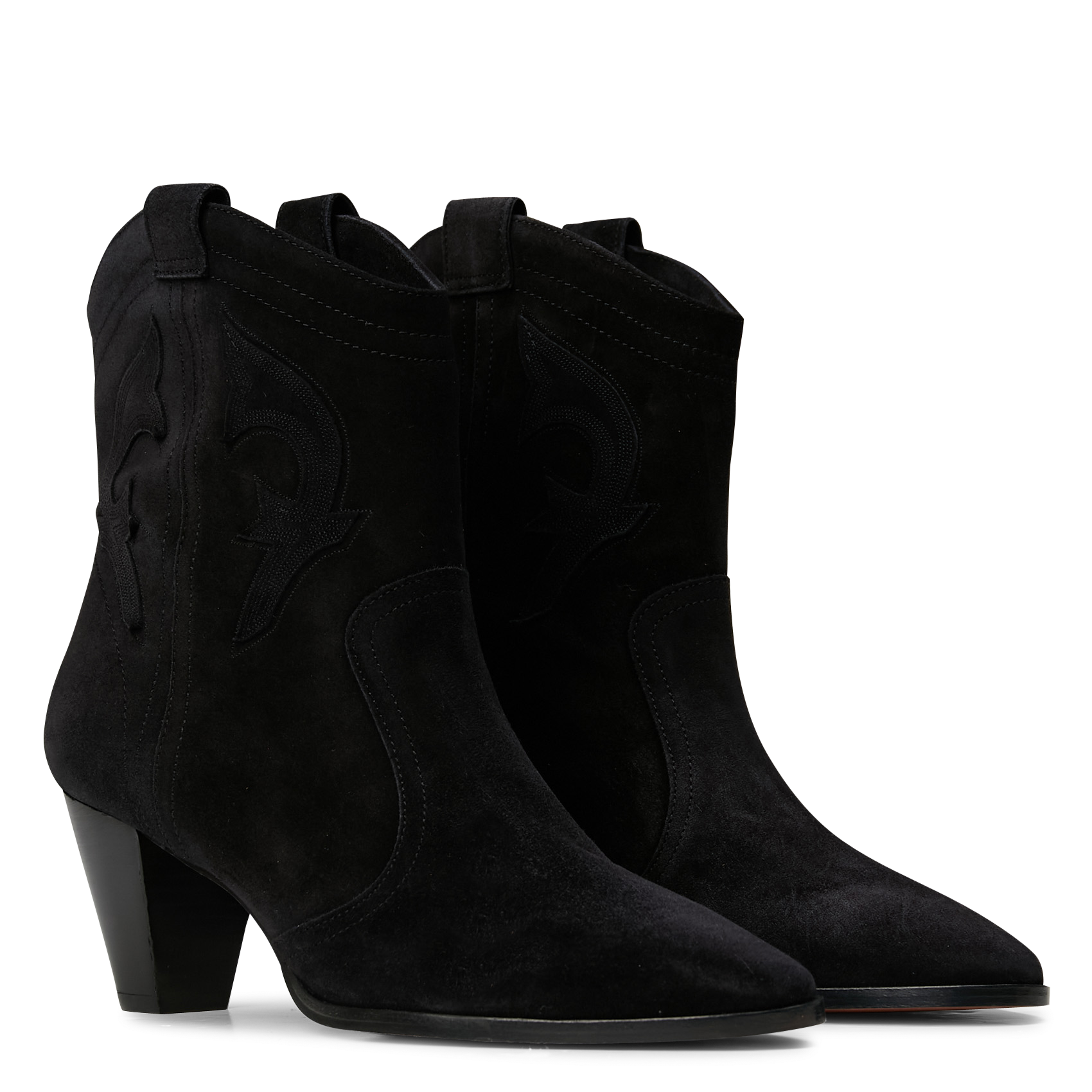 Bottines en cuir velours casey BA&SH Noir
