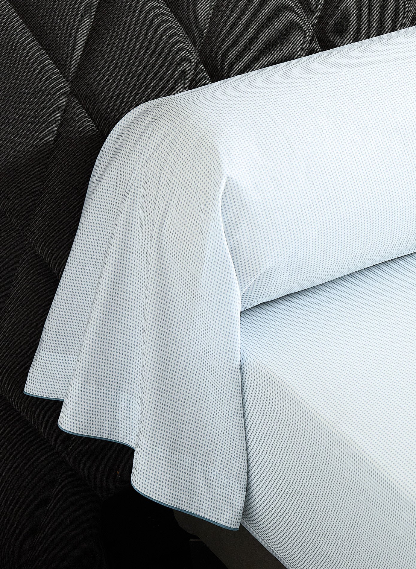 Taie de traversin éphémère ANNE DE SOLENE Bleu