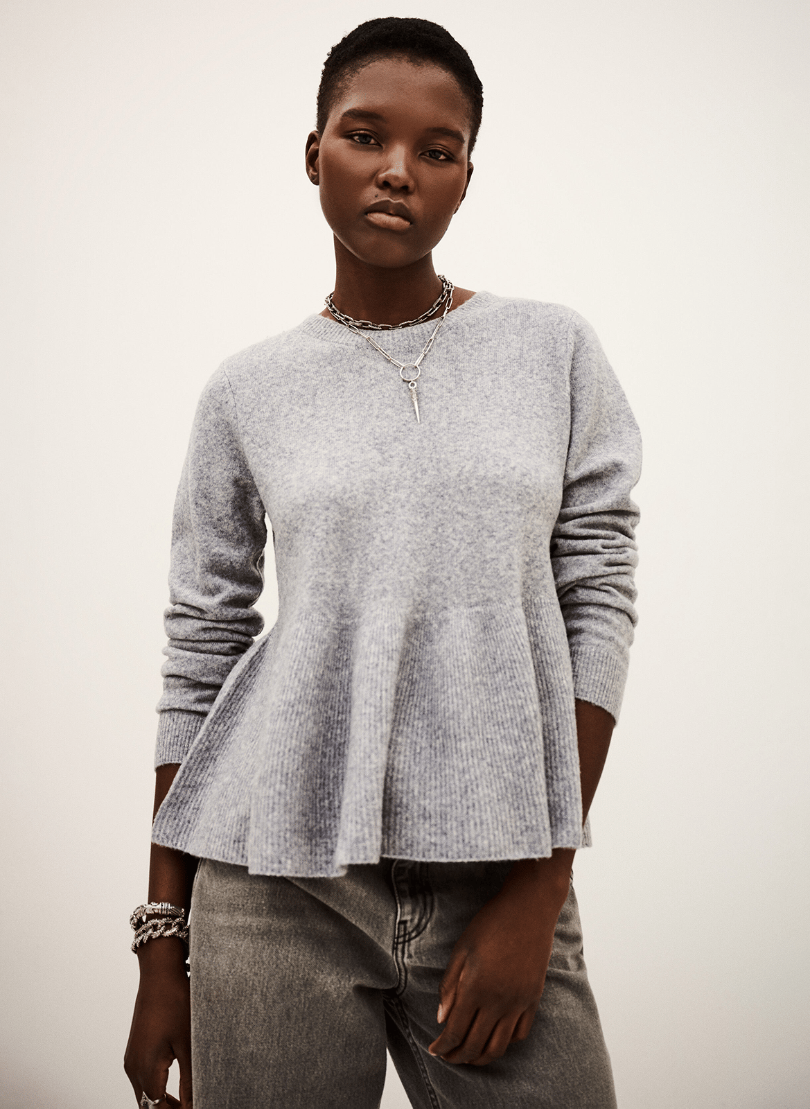 Pull col rond mélange kid mohair - Cyrillus | Galeries Lafayette