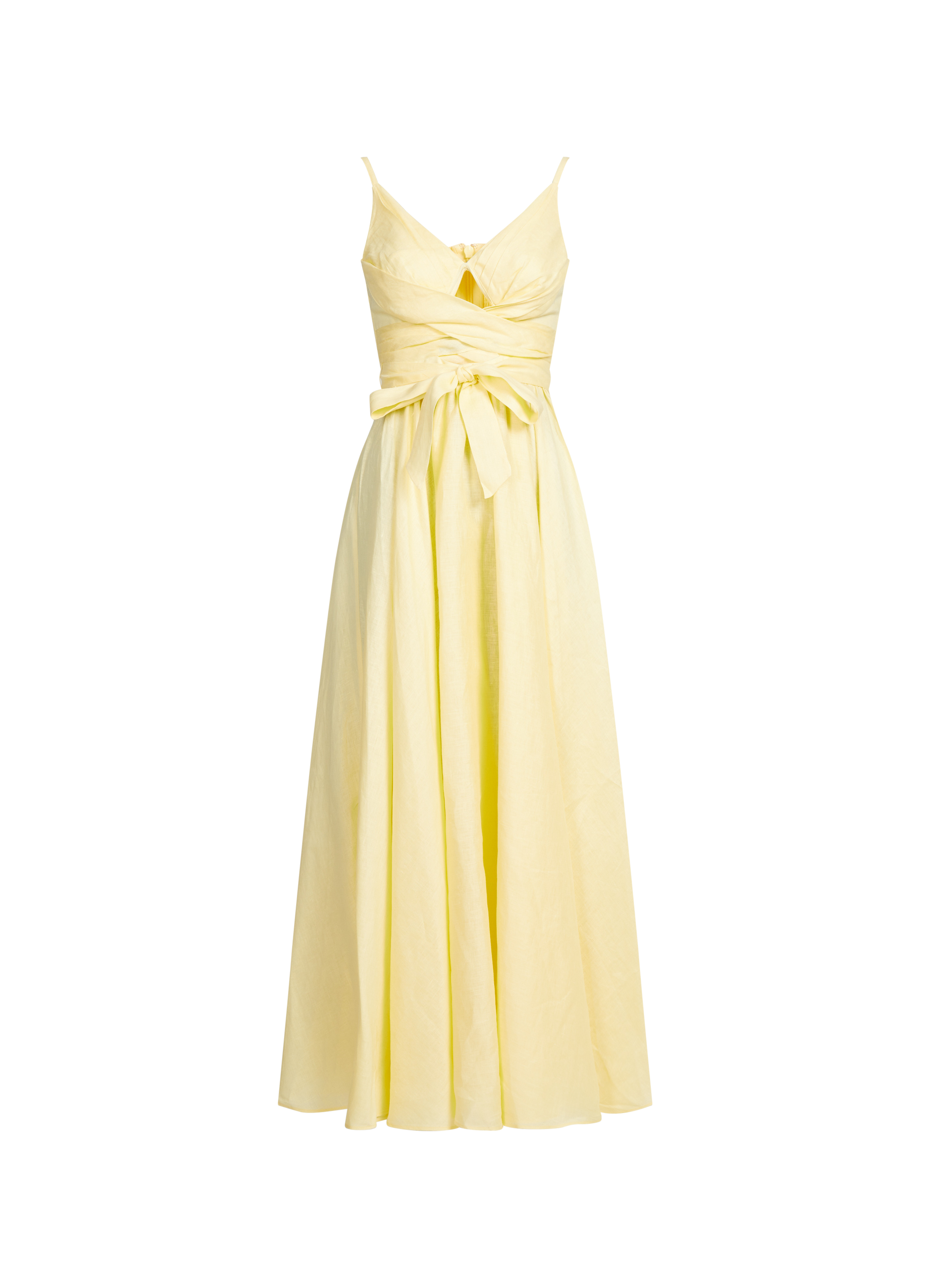 Sleeveless linen midi dress Awaken ZIMMERMANN Yellow