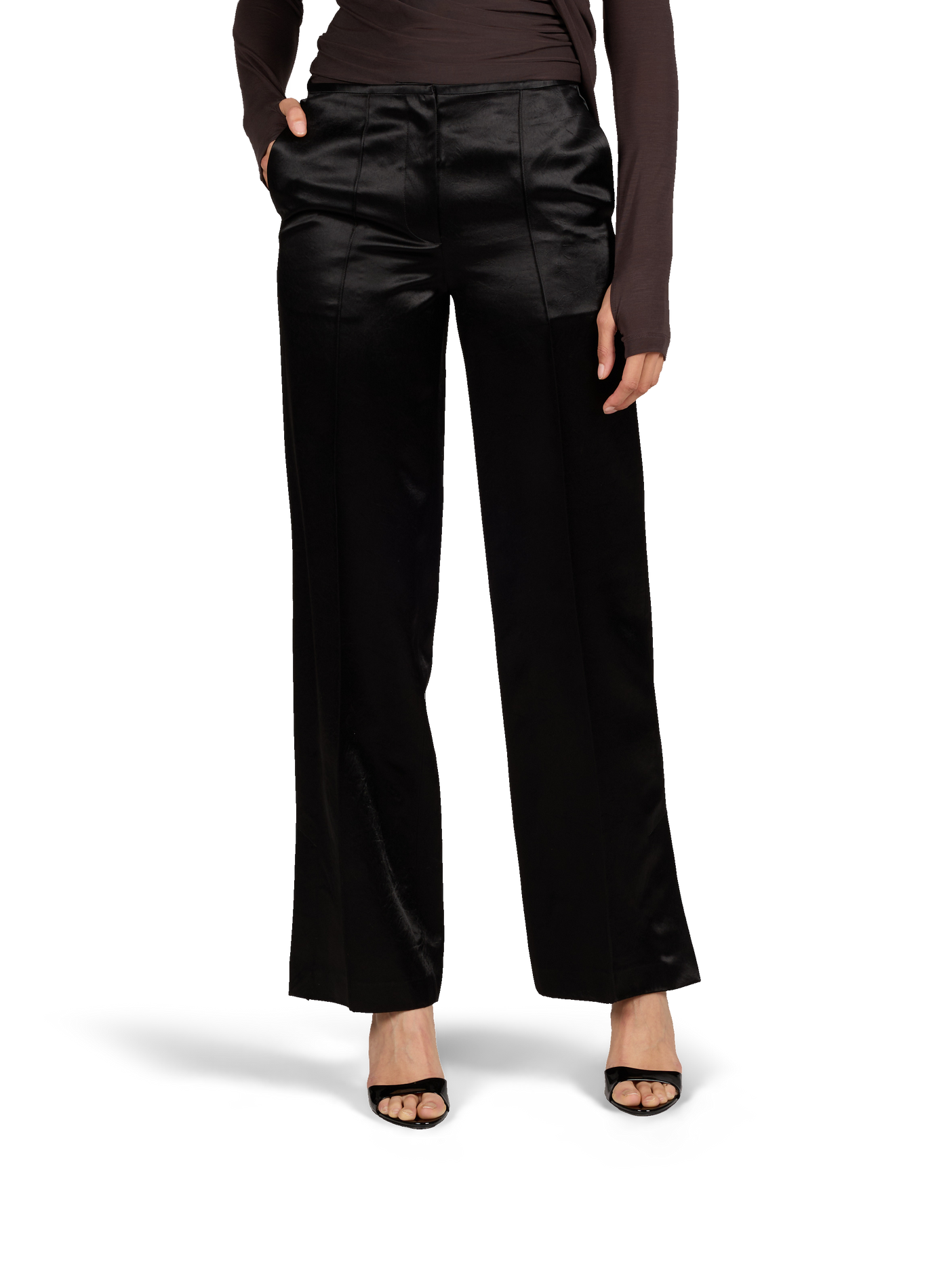 Satin cigarette pants HELMUT LANG Black