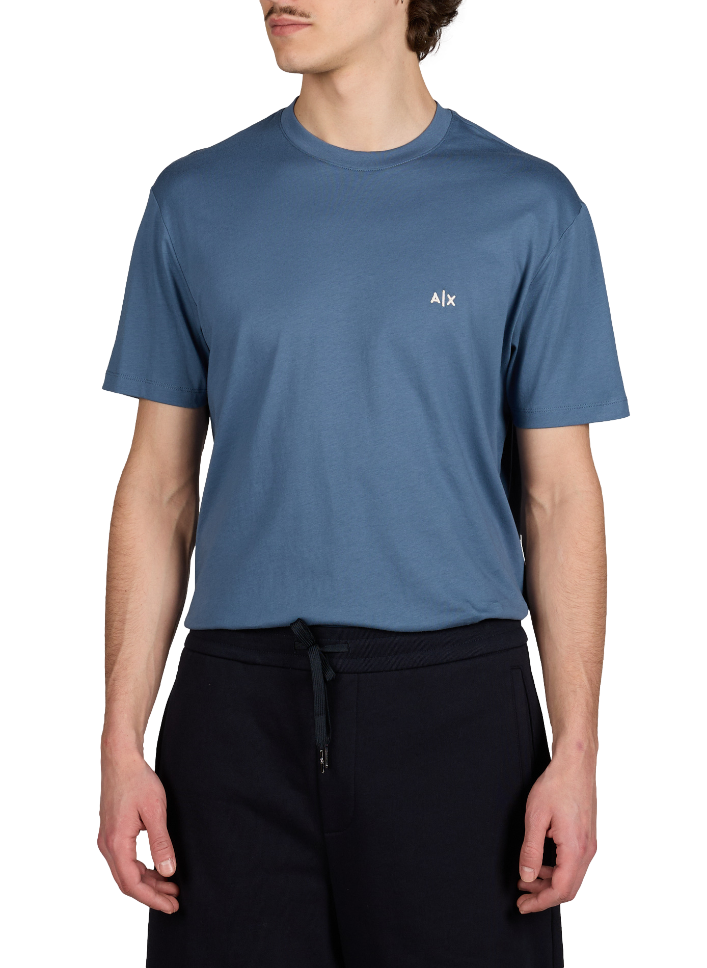 Straight-fit cotton T-shirt ARMANI EXCHANGE Blue