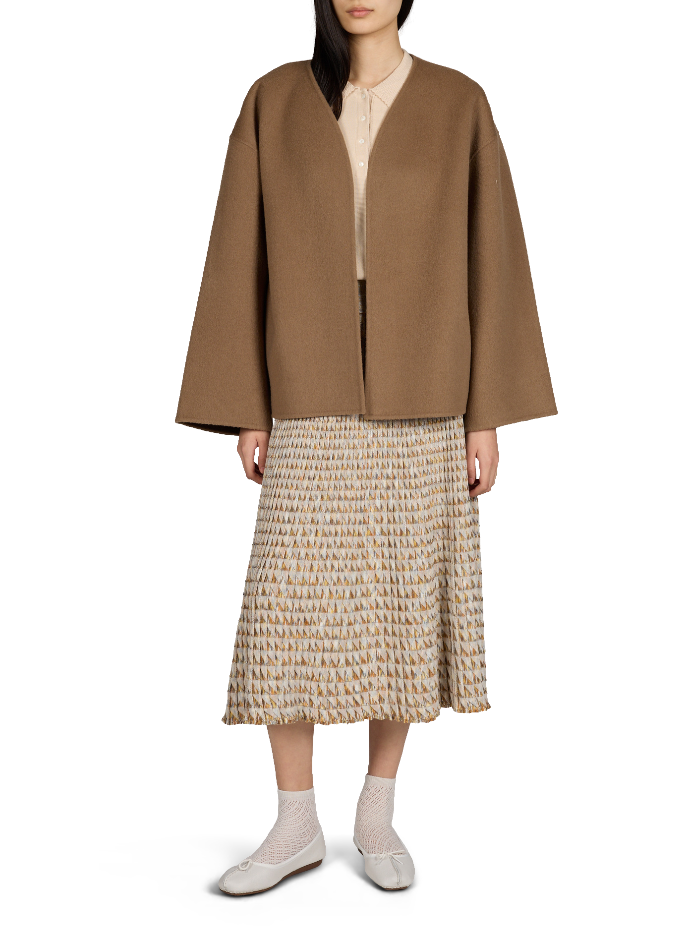 Manteau court en laine  ALMADA Marron