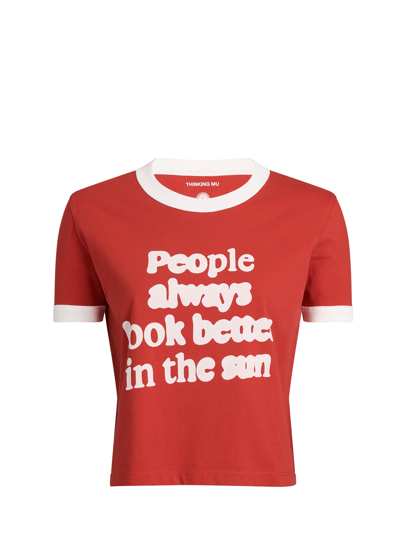 Printed People Zowie R Cotton T-shirt THINKING MU Red