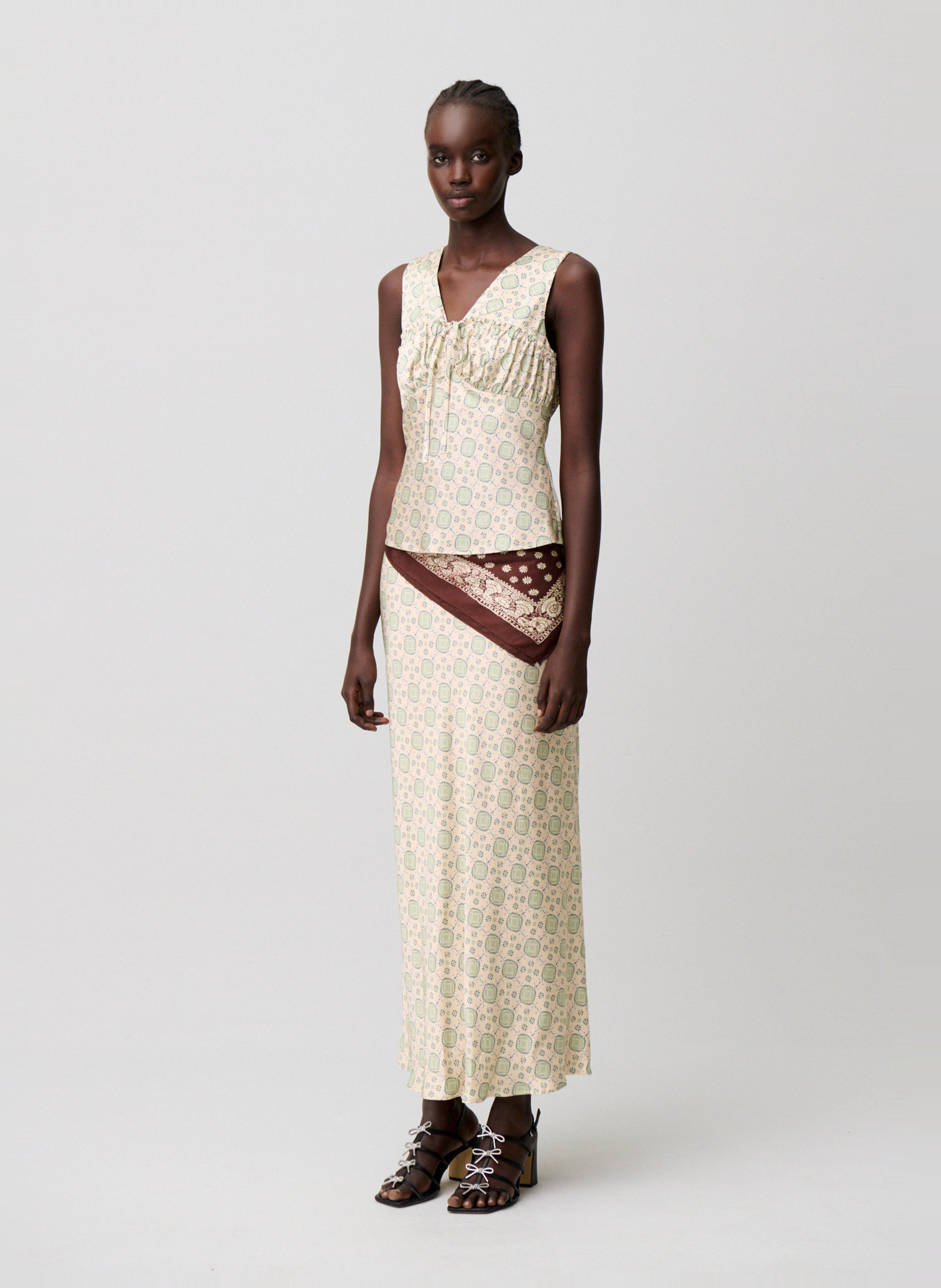 Top droit imprimé CLAUDIE PIERLOT Multicolore