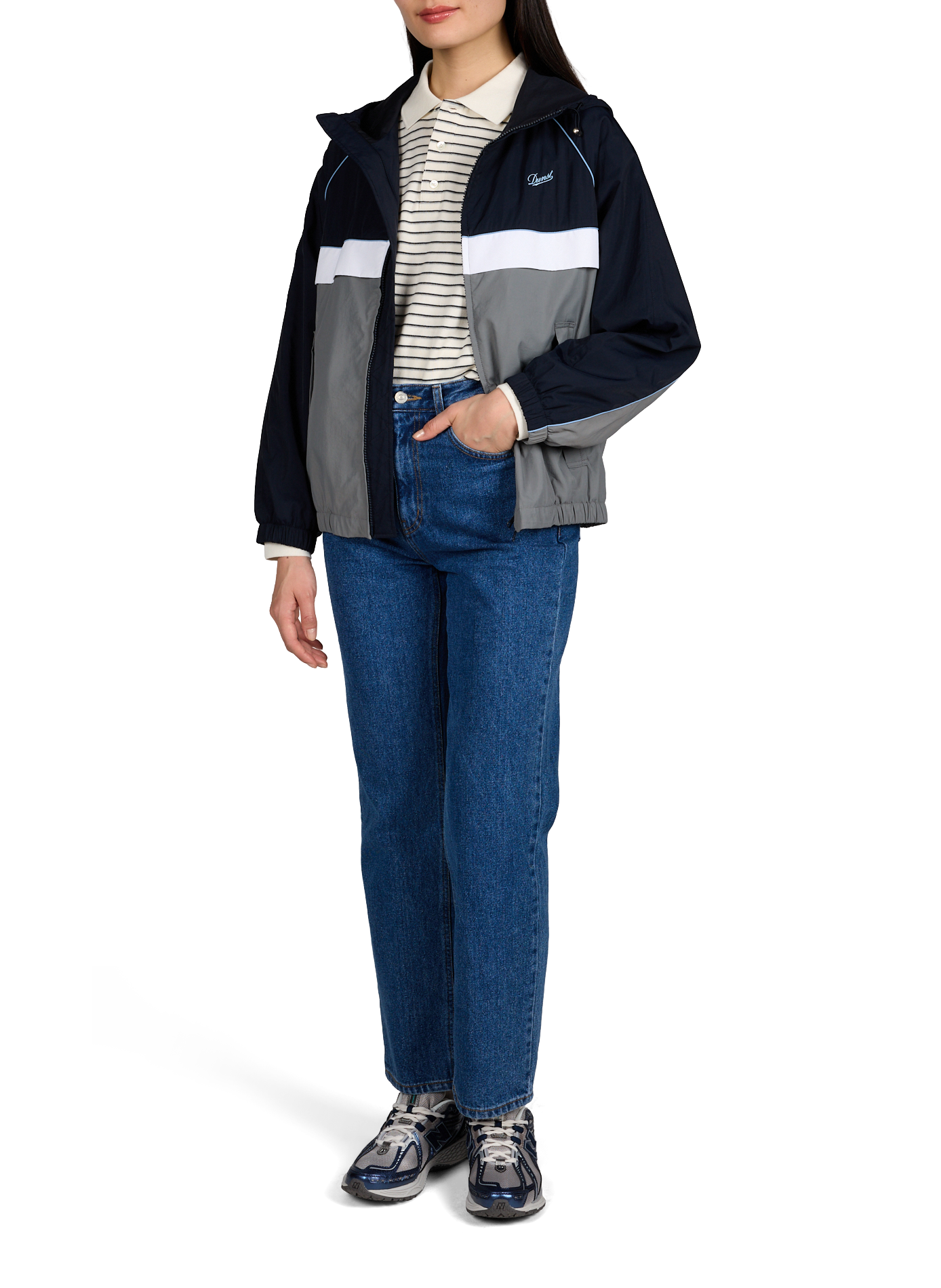 Blouson col rond à capuche DUNST Bleu