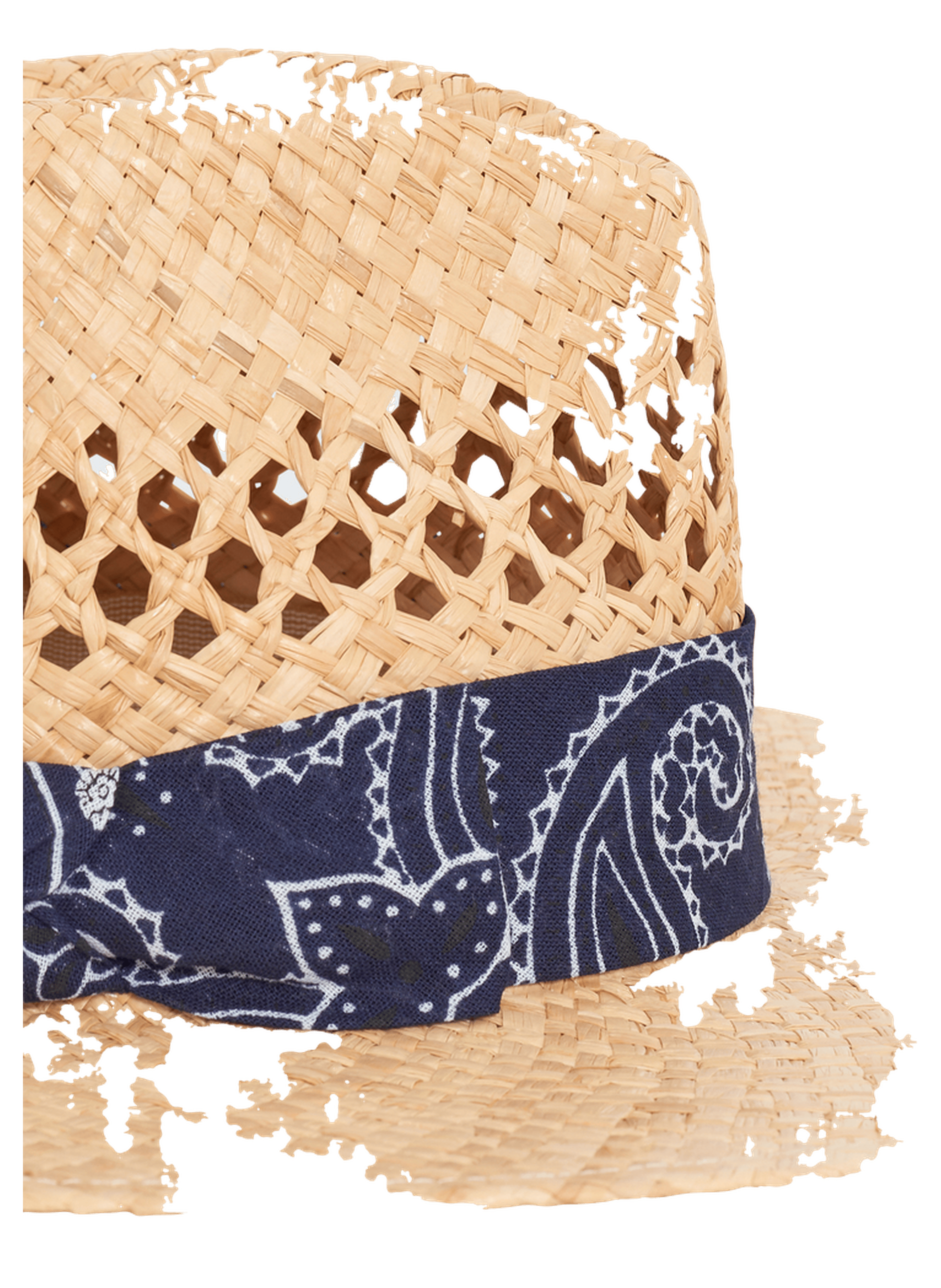 Chapeau en raphia à bandana - kayna PABLO Bleu