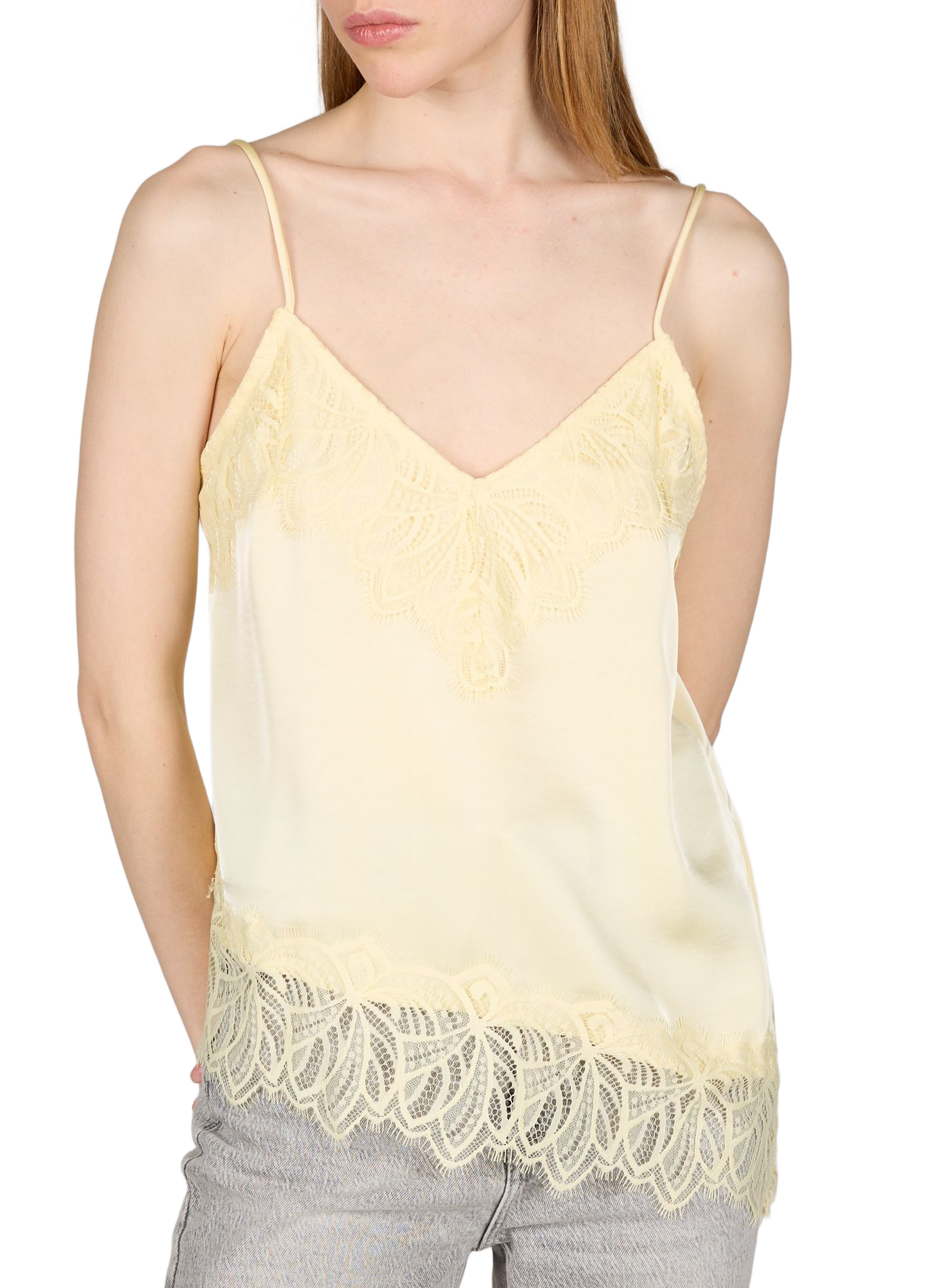 Top Viléa à dentelles VILA Jaune