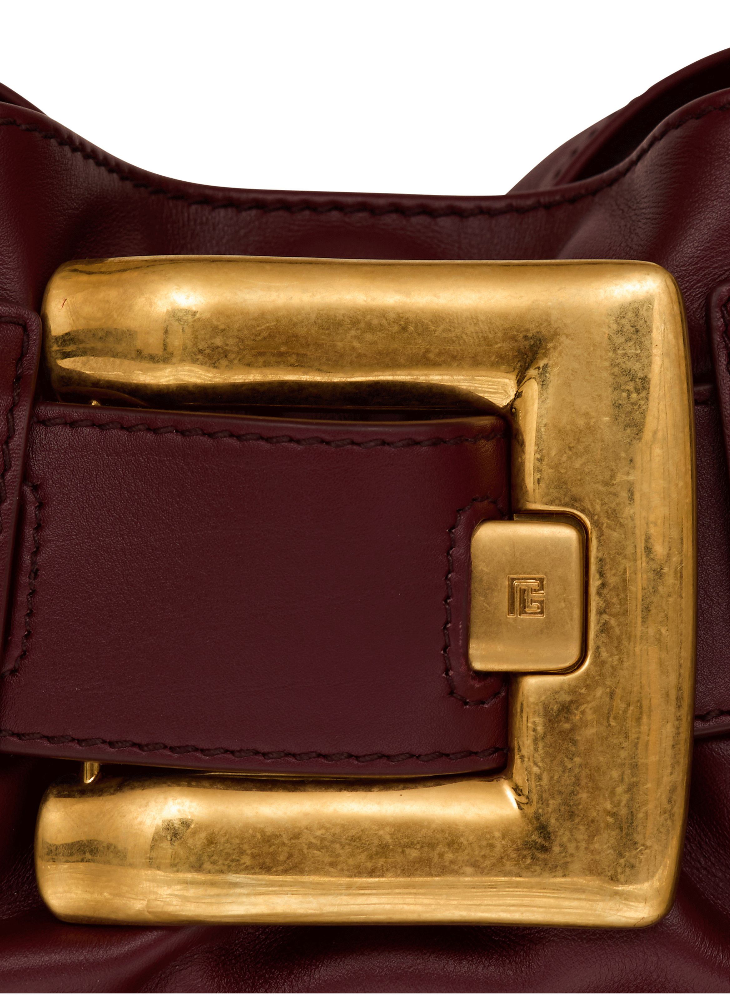 Sac anthem mini en cuir de veau BALMAIN Marron