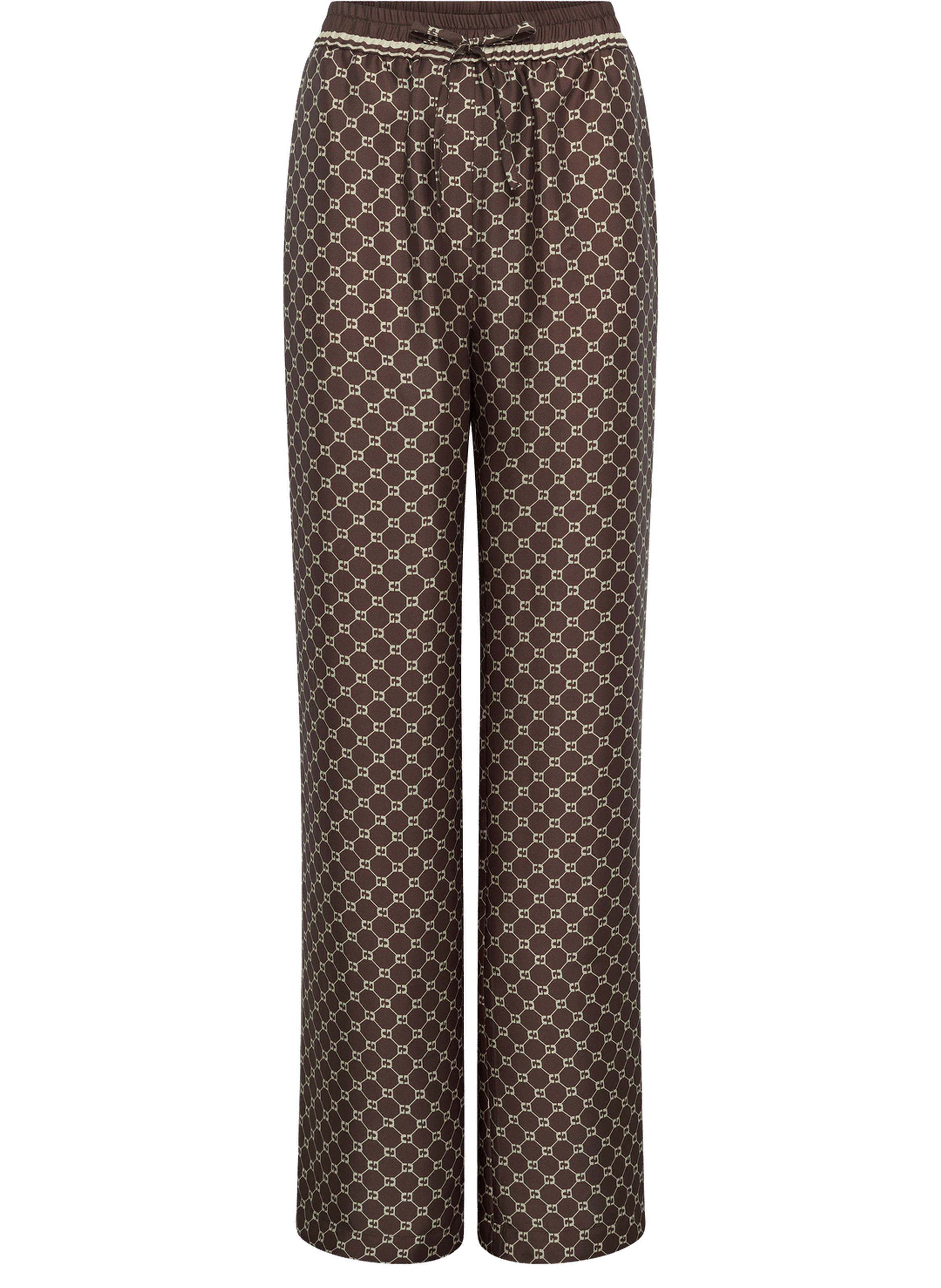 Pantalon satiné à monogramme - clery Marron