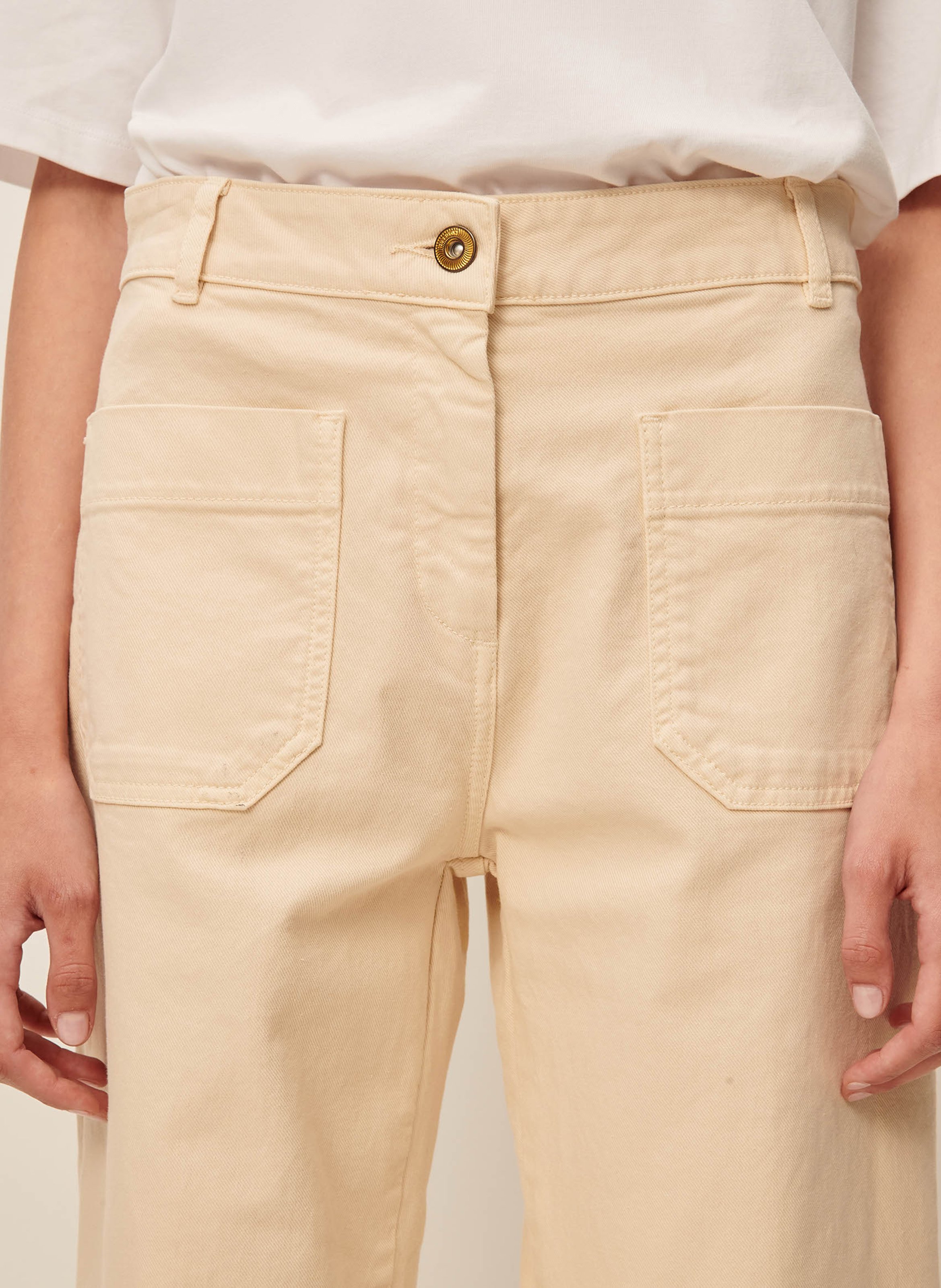 Jean court évasée en coton seakey o SESSUN Beige