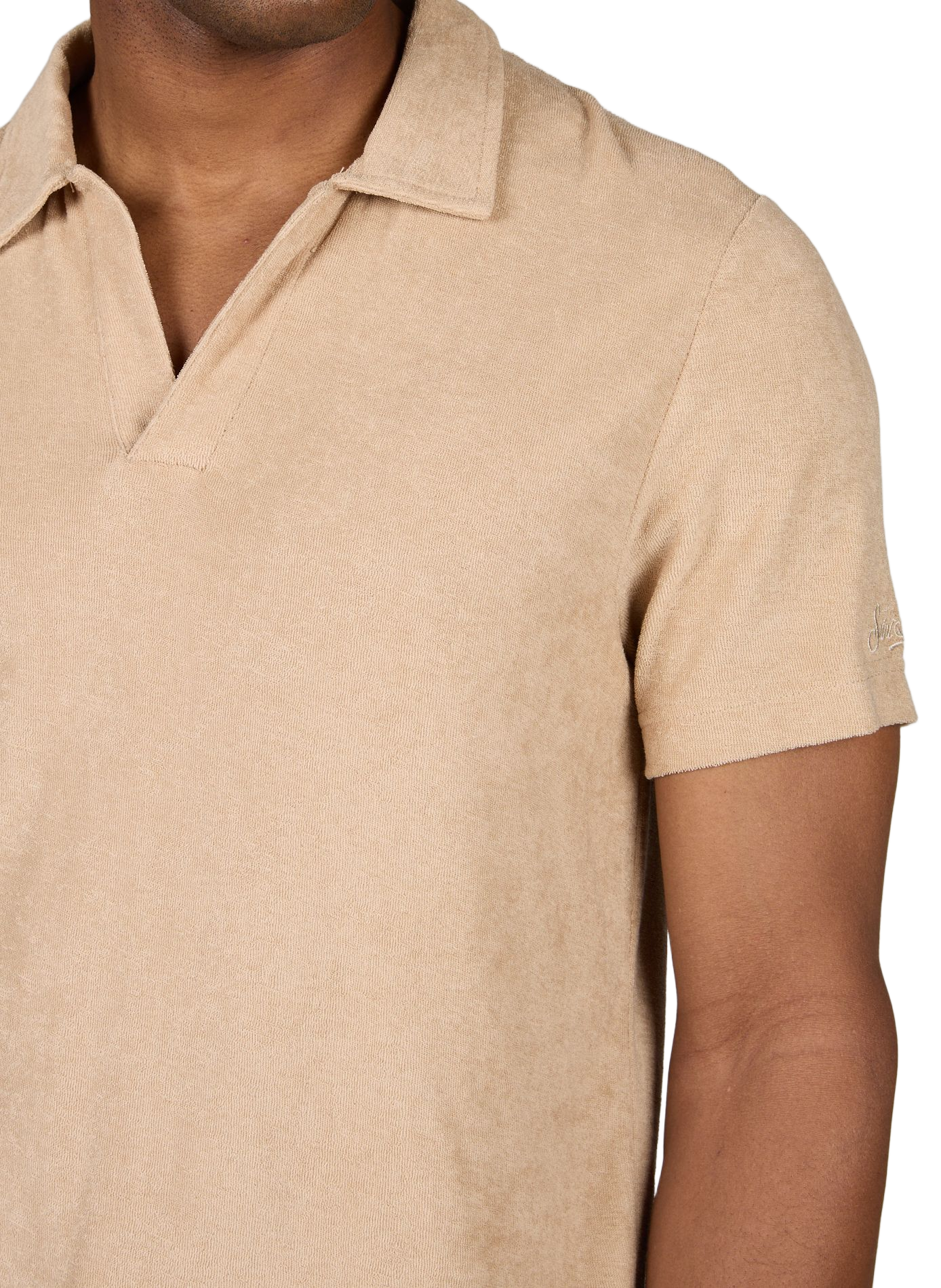 Polo a maniche corte in spugna. MC2 SAINT BARTH Beige