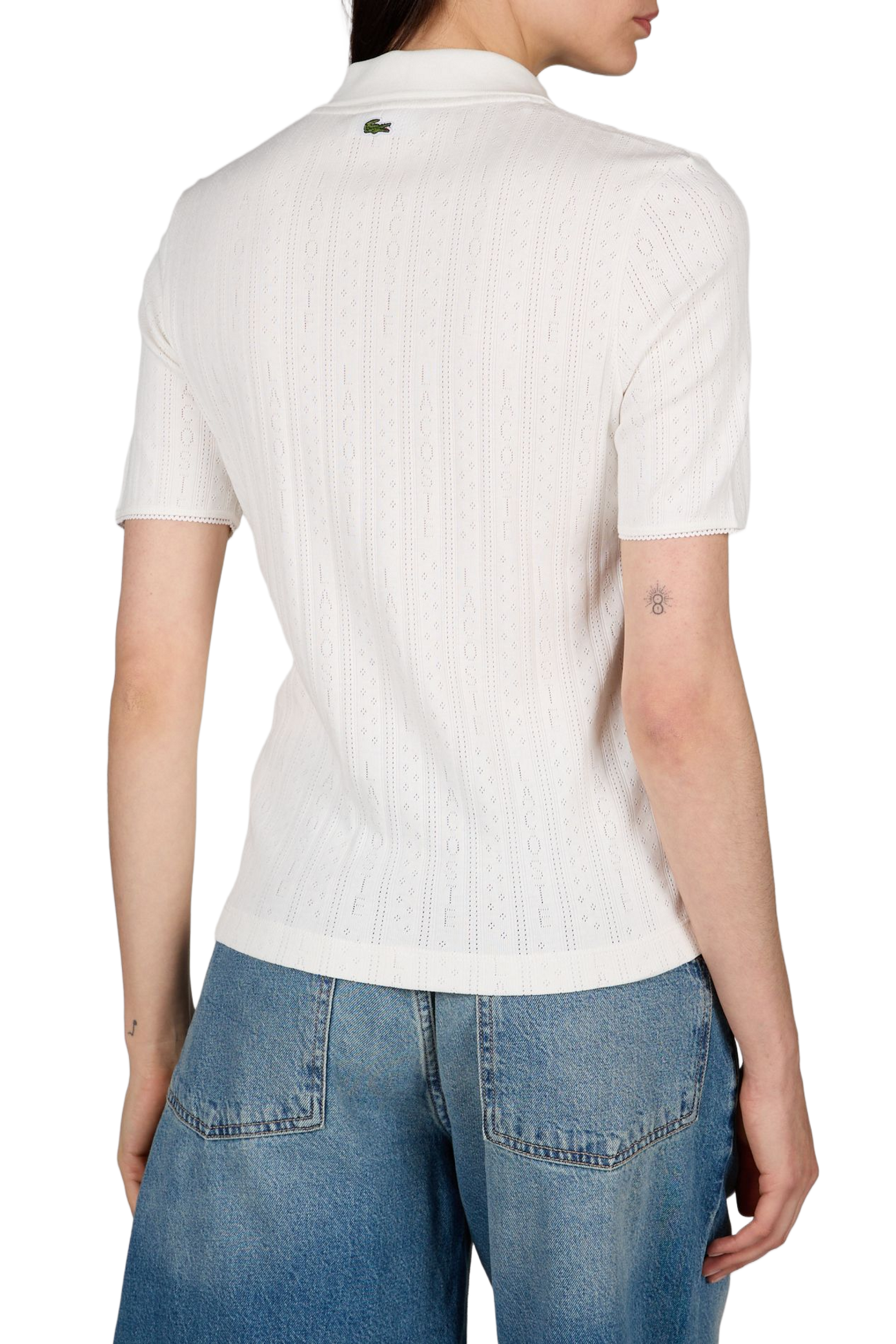 Polo à maille pointelle en coton LACOSTE Beige