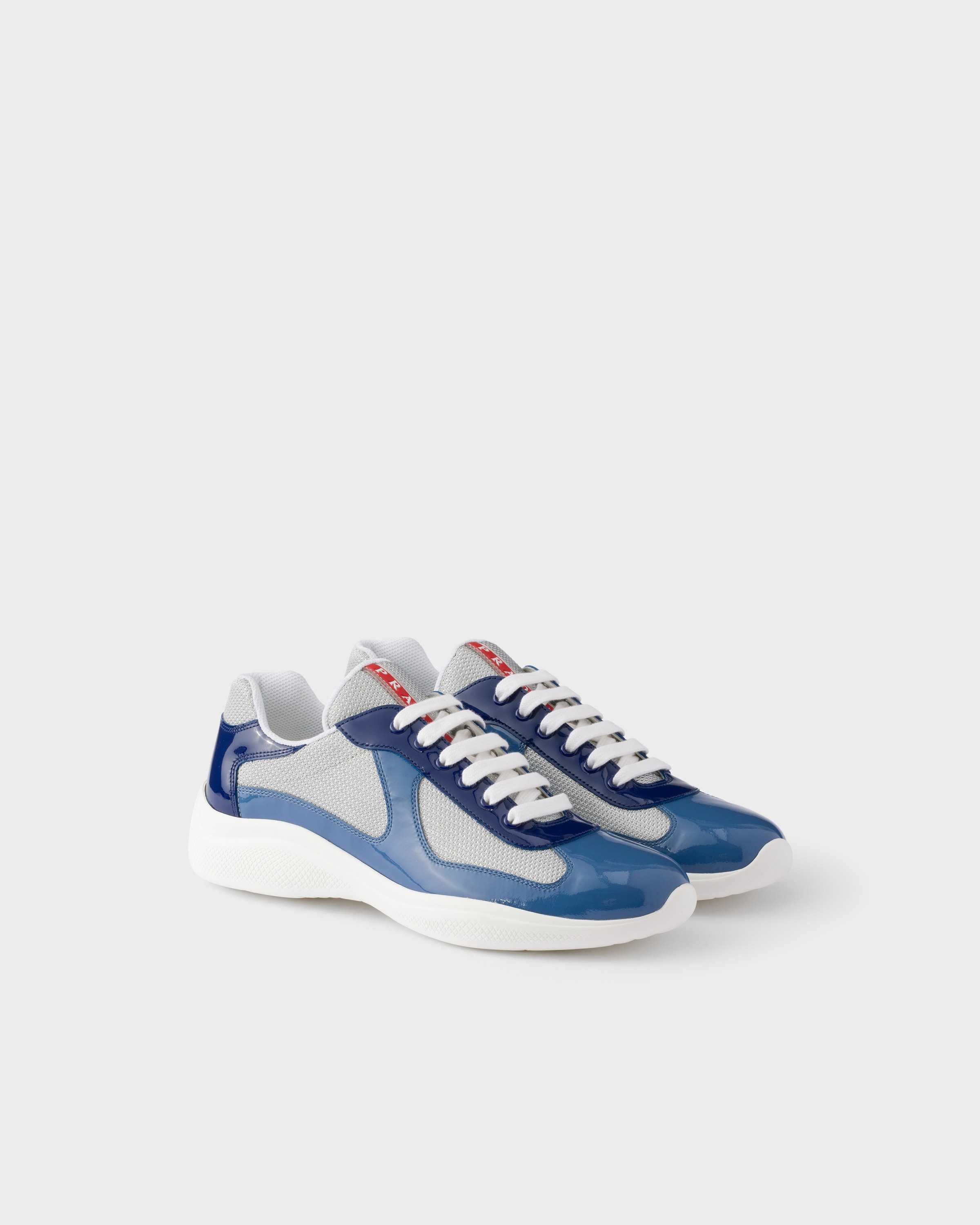 Sneakers prada america’s cup en cuir verni et tiss PRADA Bleu