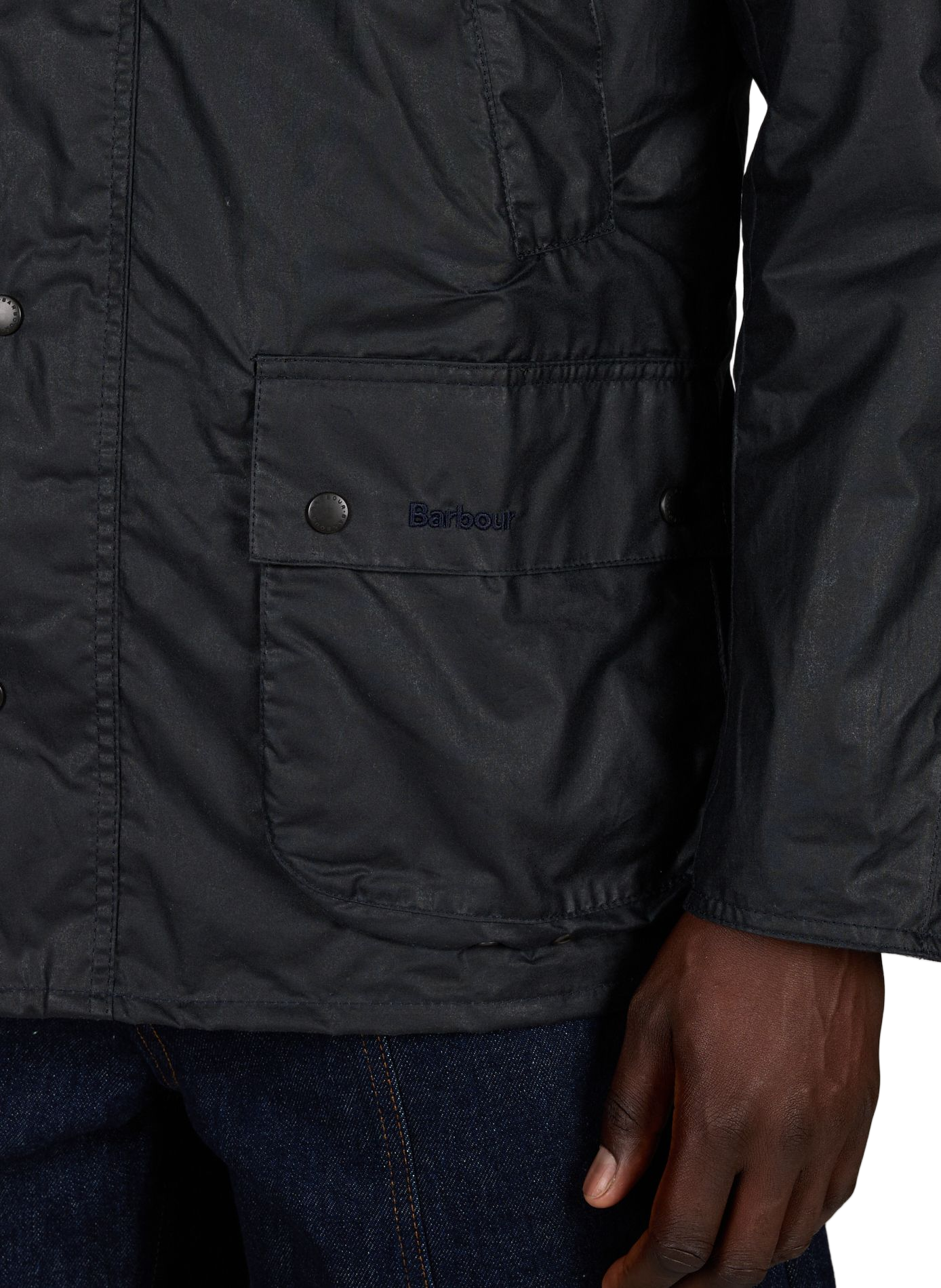 Wachsjacke mit Stehkragen aus Baumwoll-Velours BARBOUR Blau