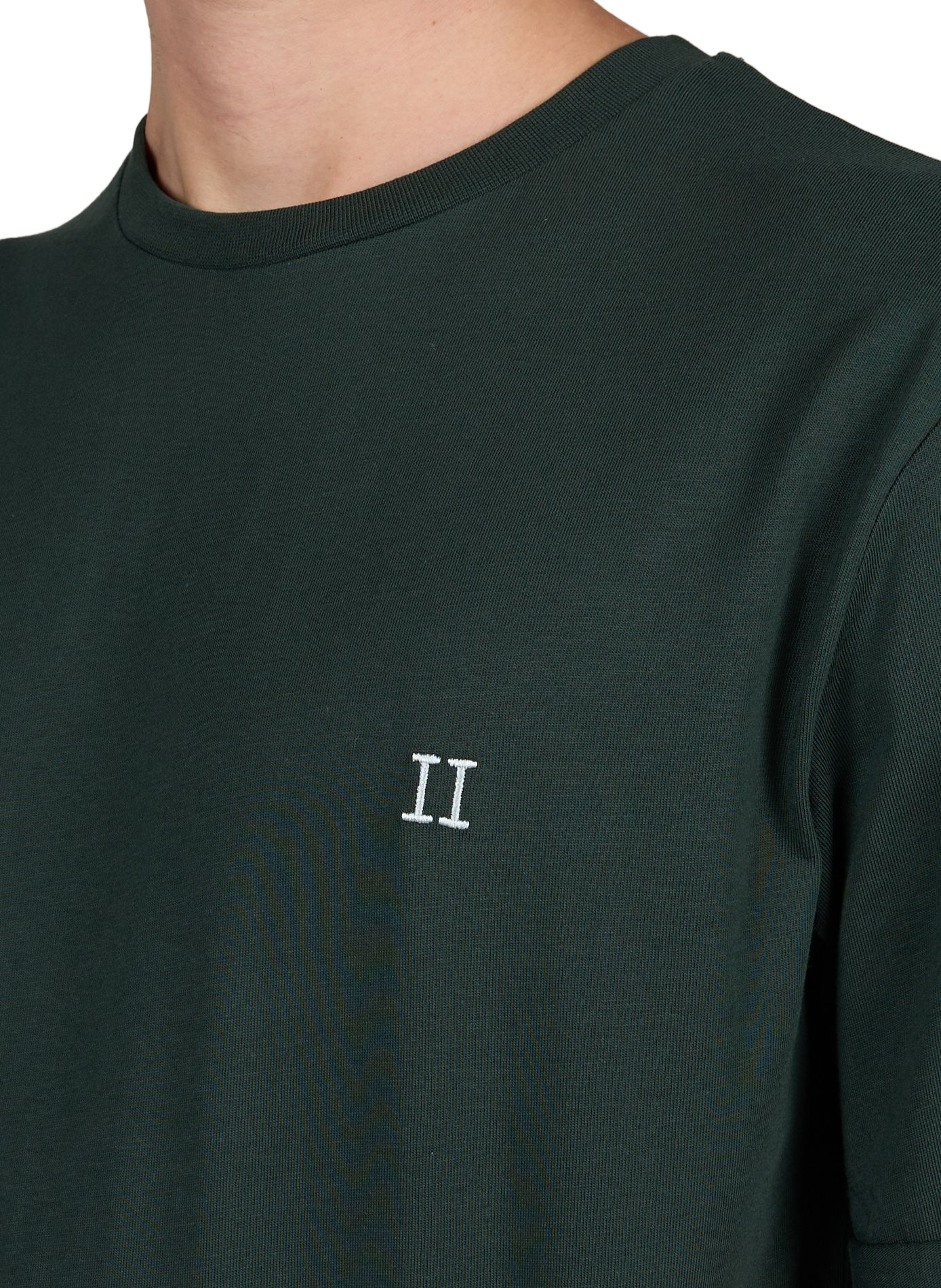 Straight embroidered cotton t-shirt LES DEUX Green