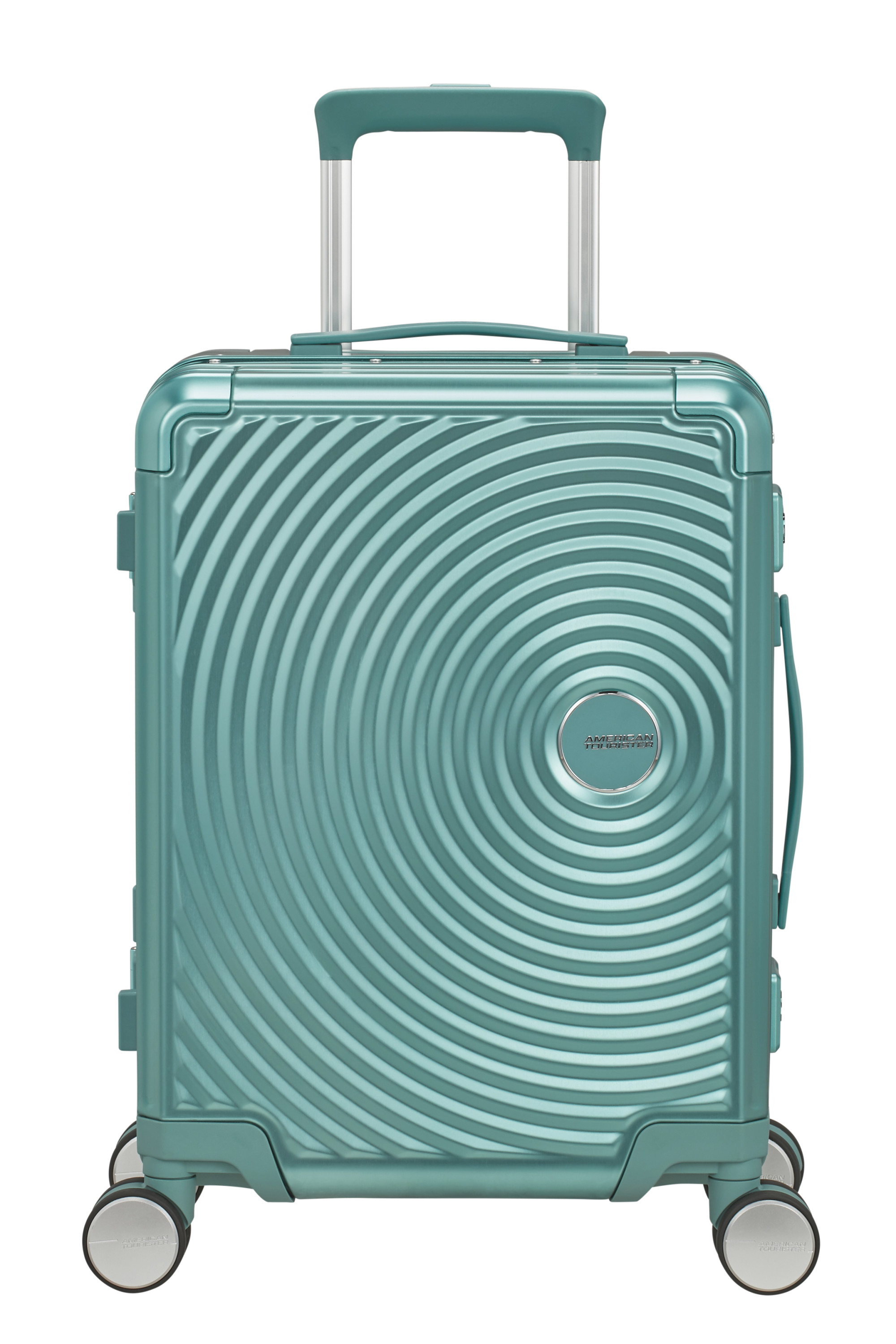 Soundbox alu valise 4 roues taille s AMERICAN TOURISTER Bleu