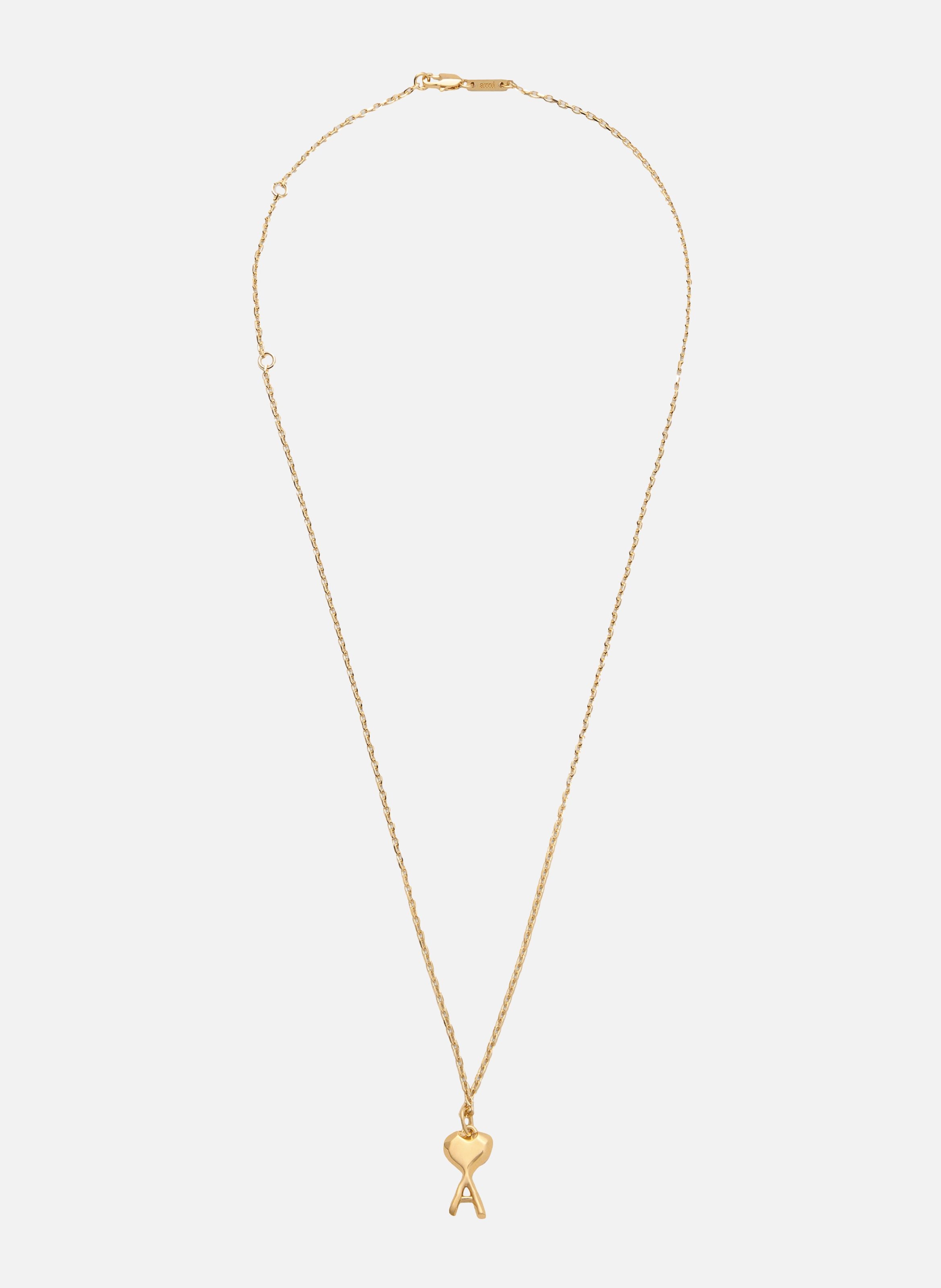 Collier martelé fin doré ami de coeur unisexe en laiton AMI PARIS Jaune